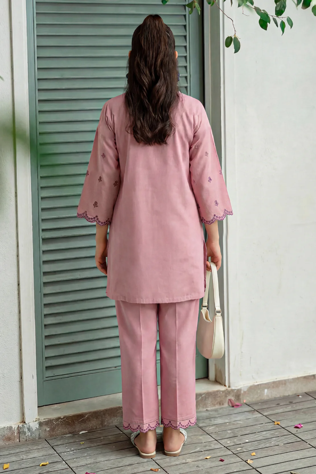 Solid Embroidered Easy Care Weave Stitched 2 Piece (Shirt/Trouser) - Image 5