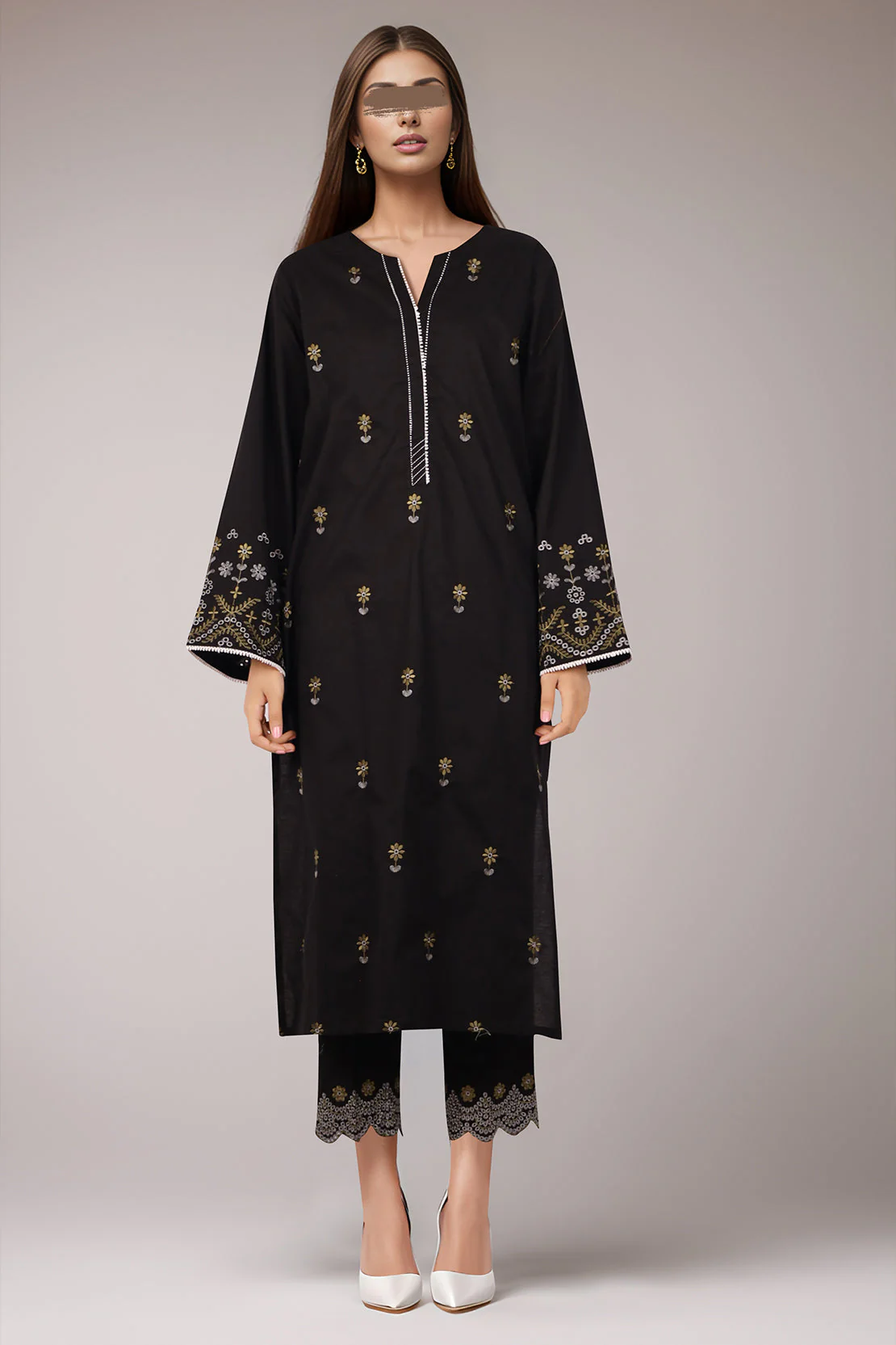 Solid Embroidered Jacquard Cotton Stitched Shirt