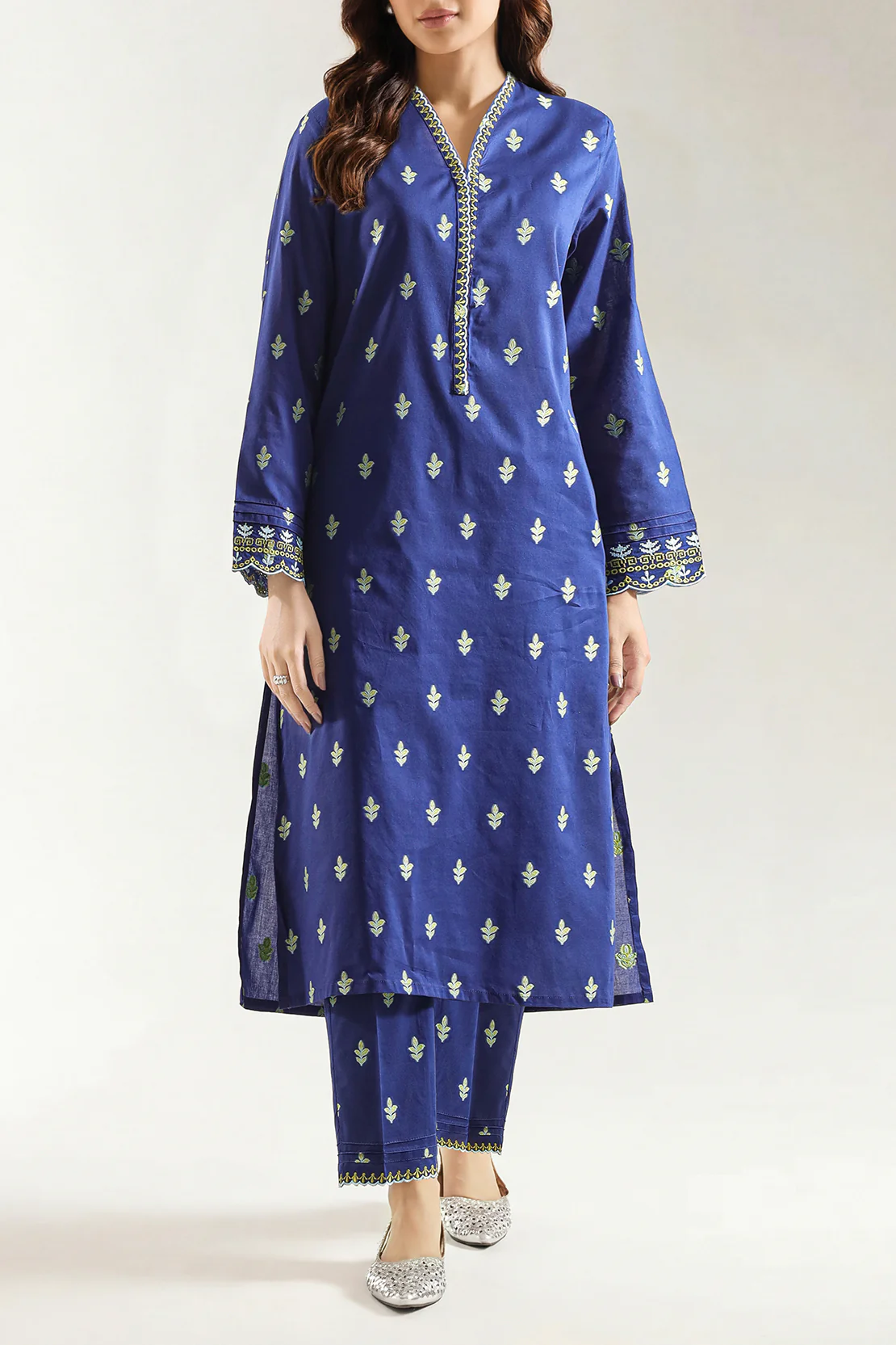 Solid Embroidered Jacquard Cotton Stitched Shirt