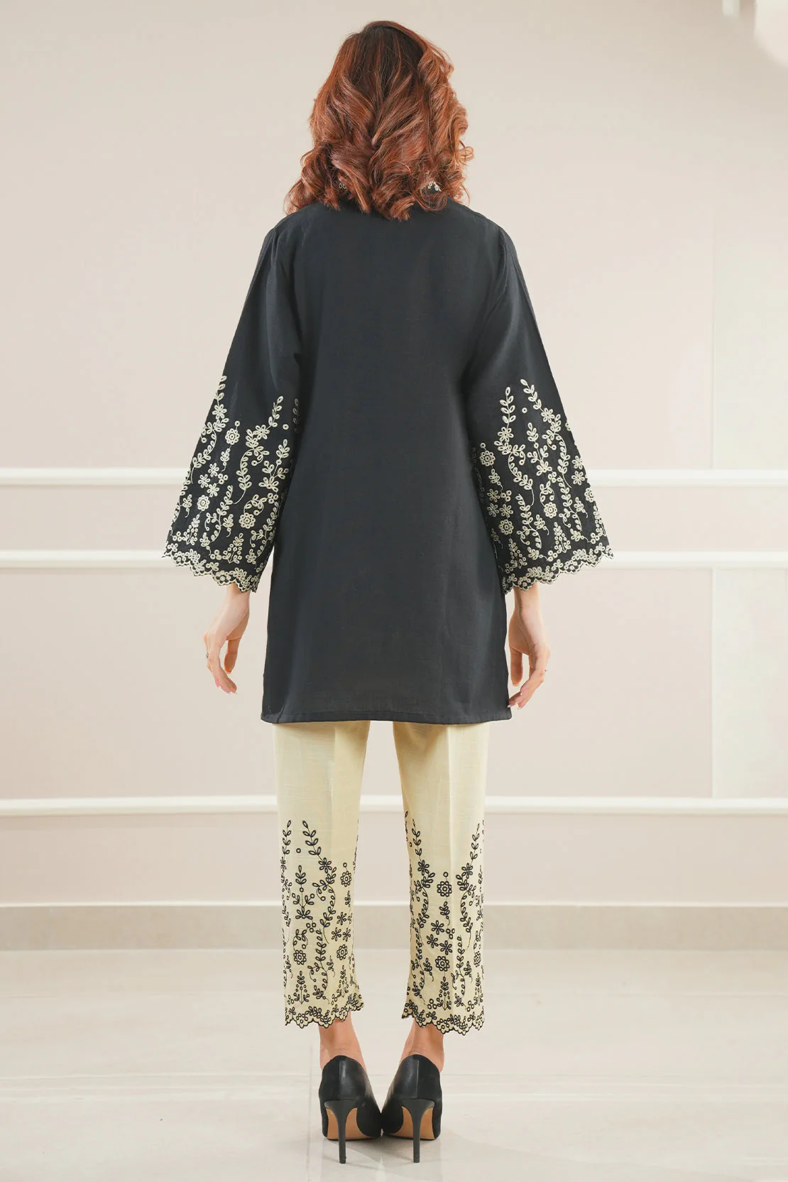 Solid+Embroidered Khaddar Stitched 2 Piece (Shirt/Trouser) - Image 6
