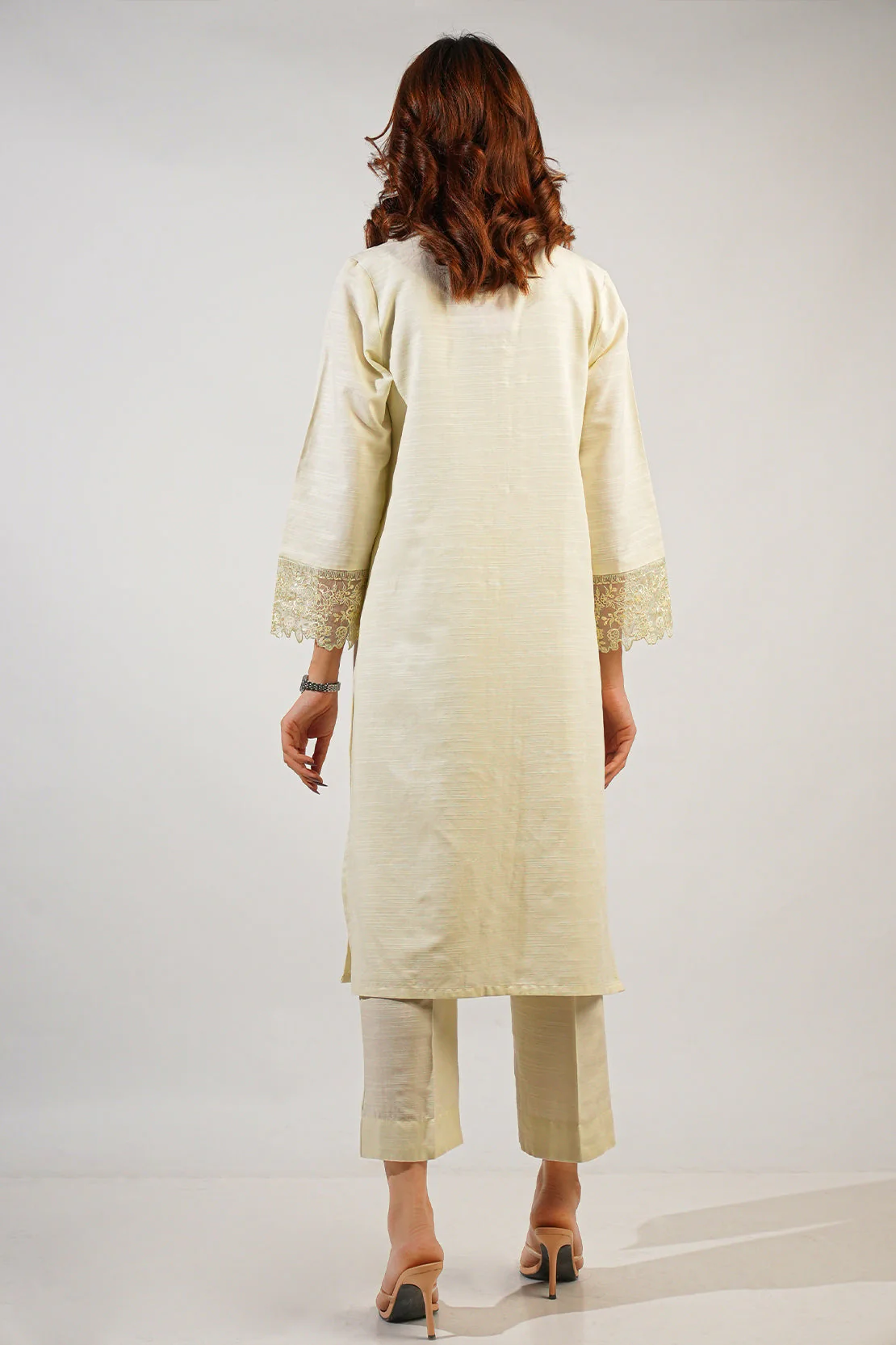 Solid Embroidered Khaddar Stitched 2 Piece (Shirt/Trouser) - Image 6