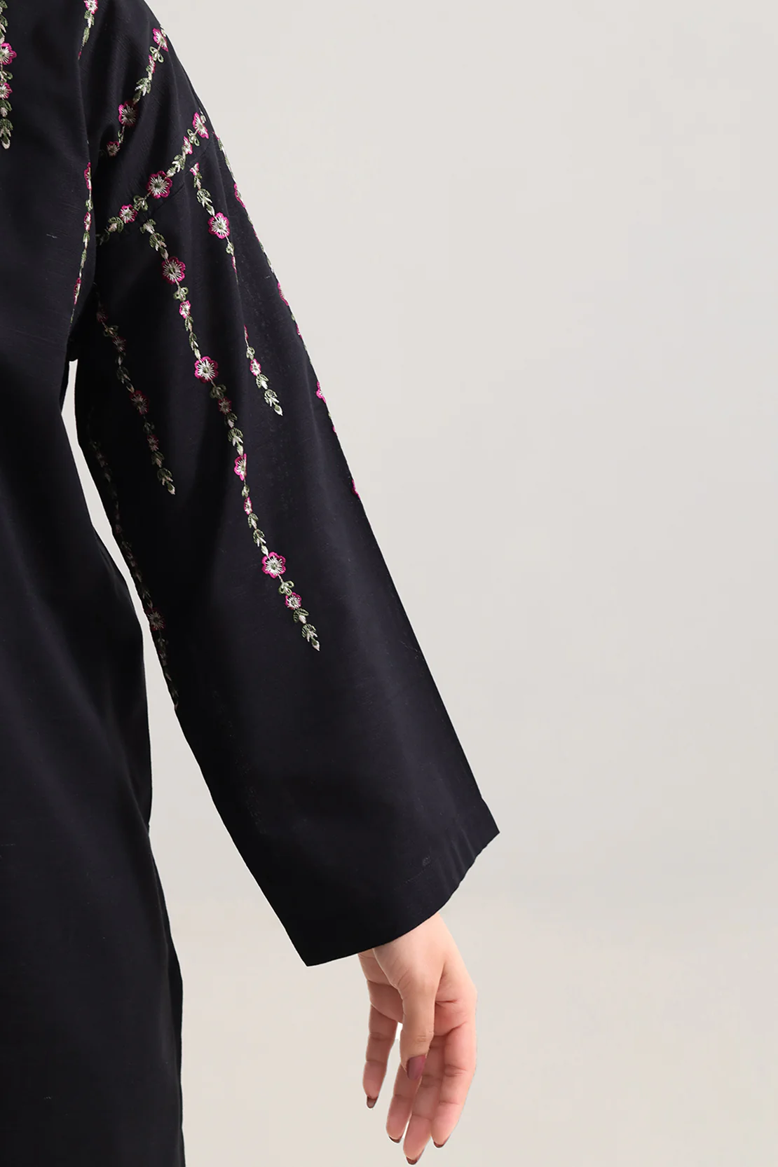 Solid Embroidered Khaddar Stitched 2 Piece (Shirt/Trouser) - Image 4