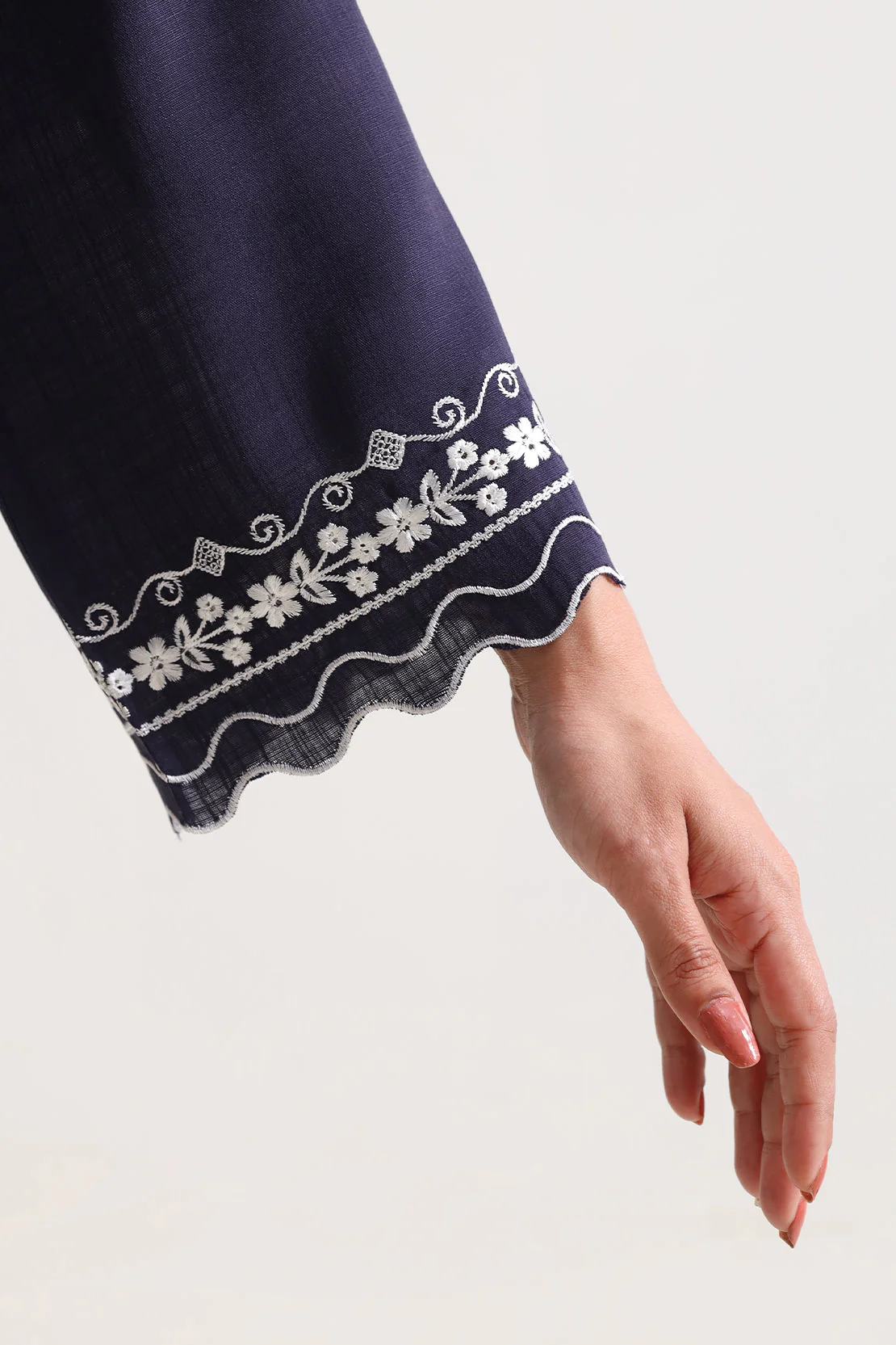Solid Embroidered Khaddar Stitched 2 Piece (Shirt/Trouser) - Image 4