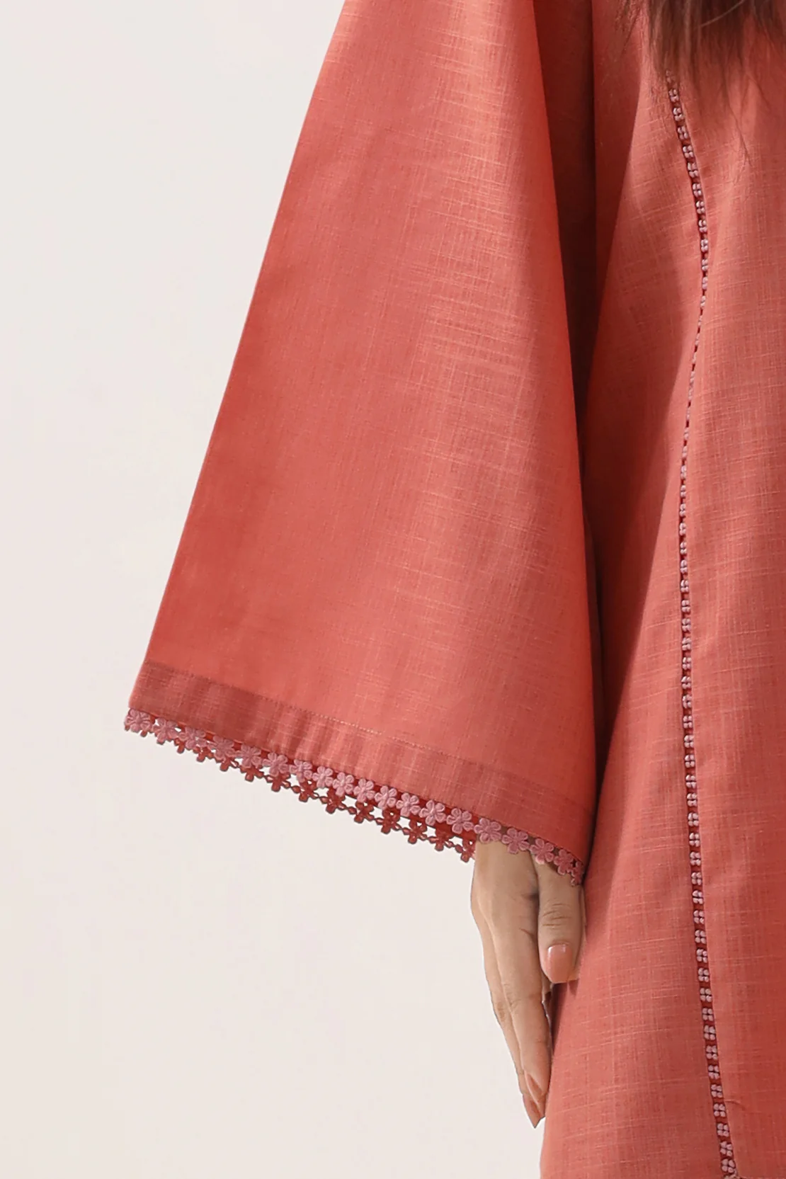 Solid Embroidered Khaddar Stitched 2 Piece (Shirt/Trouser) - Image 4