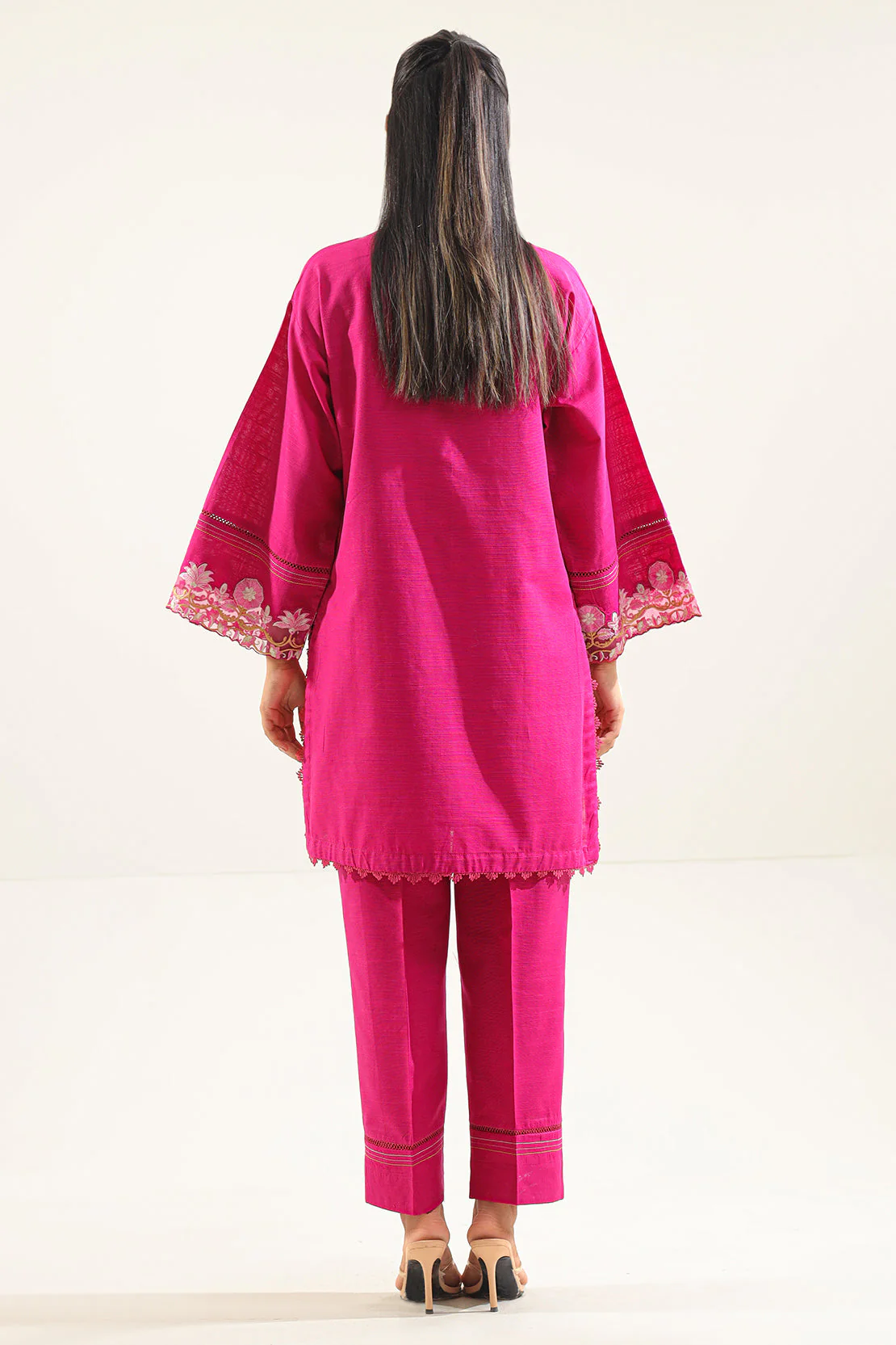 Solid Embroidered Khaddar Stitched 2 Piece (Shirt/Trouser) - Image 3