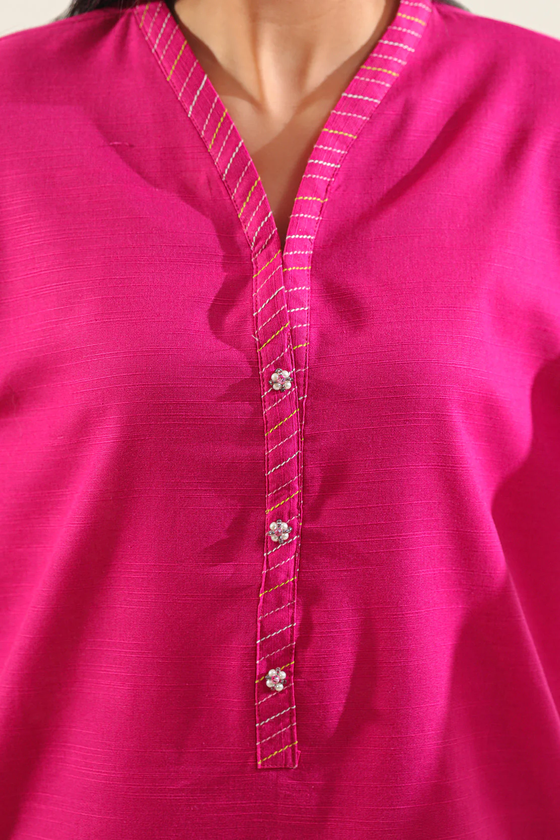 Solid Embroidered Khaddar Stitched 2 Piece (Shirt/Trouser) - Image 5