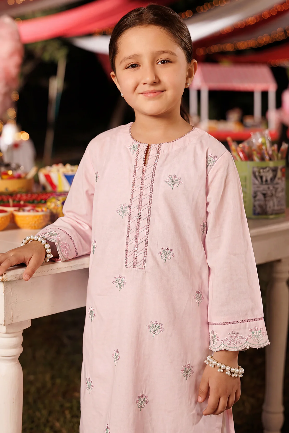 Solid Embroidered Lawn Stitched 2 Piece (Shirt/Trouser) For Kids - Image 2