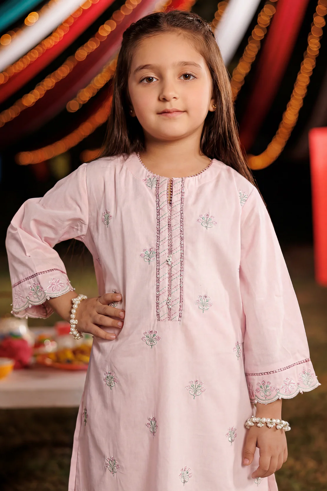 Solid Embroidered Lawn Stitched 2 Piece (Shirt/Trouser) For Kids - Image 4