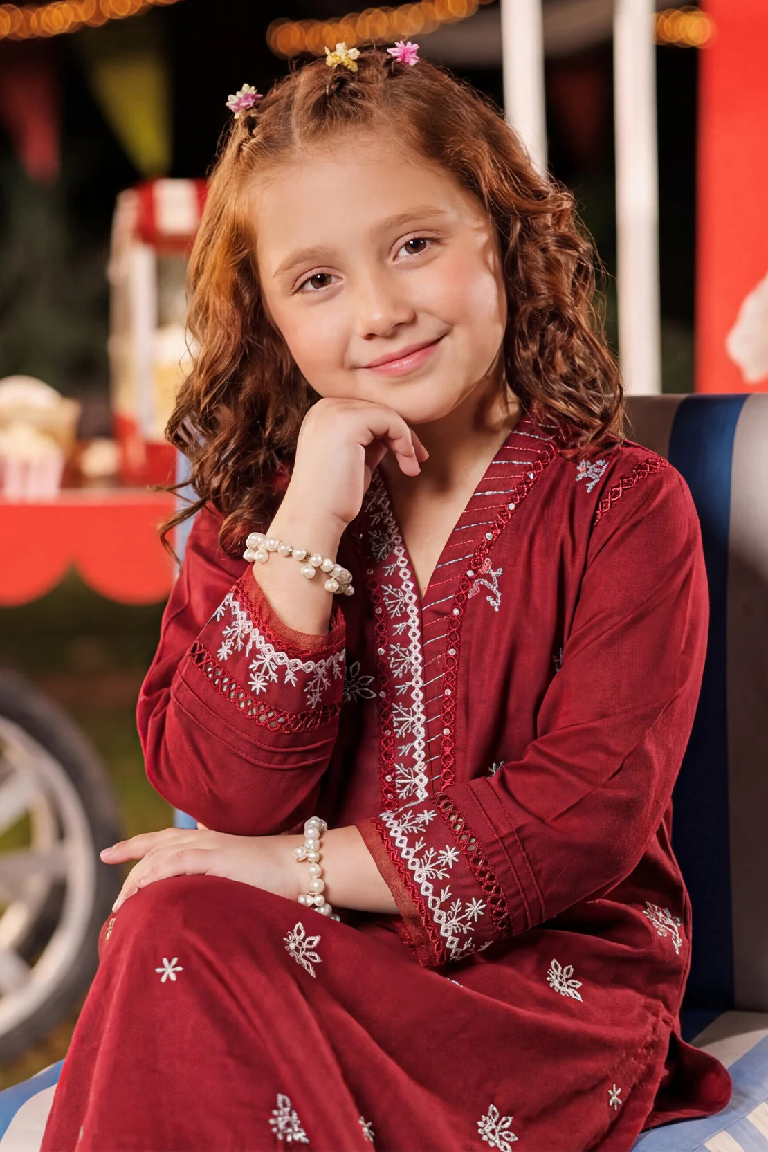 Solid Embroidered Lawn Stitched 2 Piece (Shirt/Trouser) For Kids - Image 2