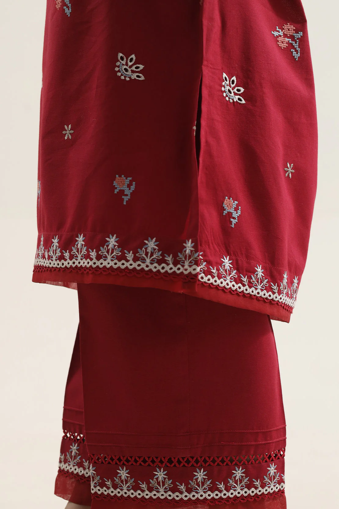 Solid Embroidered Lawn Stitched 2 Piece (Shirt/Trouser) For Kids - Image 5