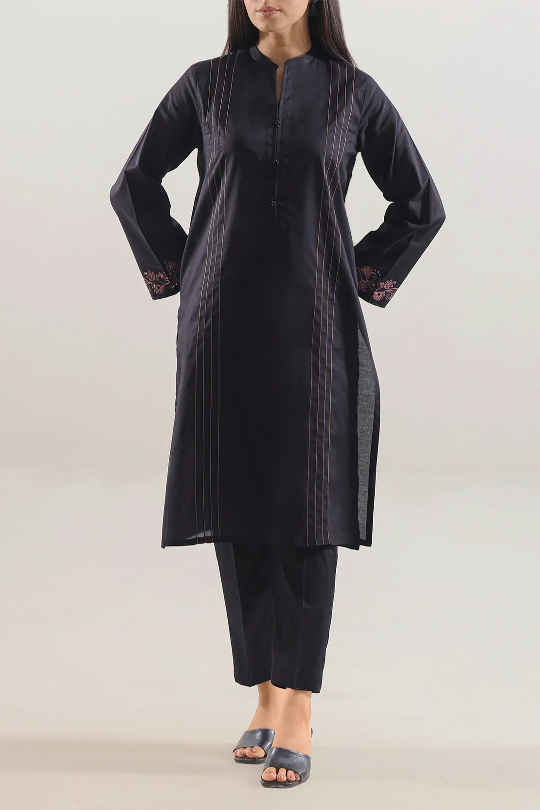 Solid Embroidered Lawn Stitched 2 Piece (Shirt/Trouser) - Image 3