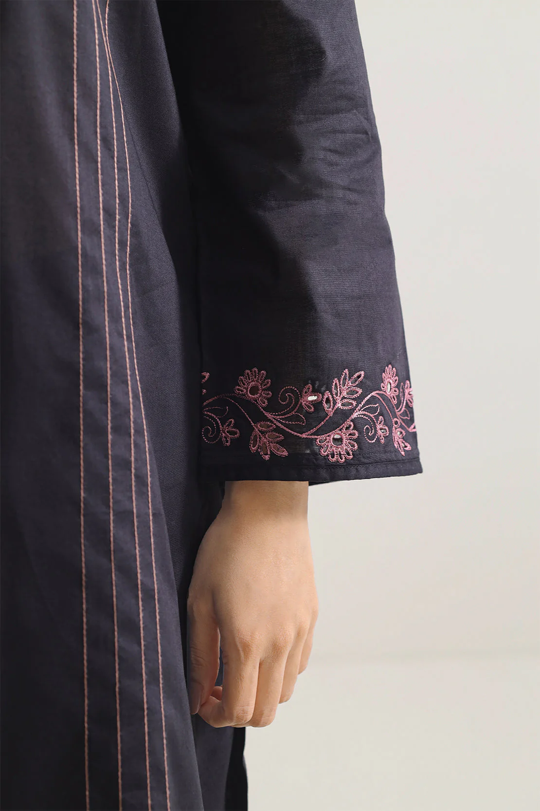 Solid Embroidered Lawn Stitched 2 Piece (Shirt/Trouser) - Image 5