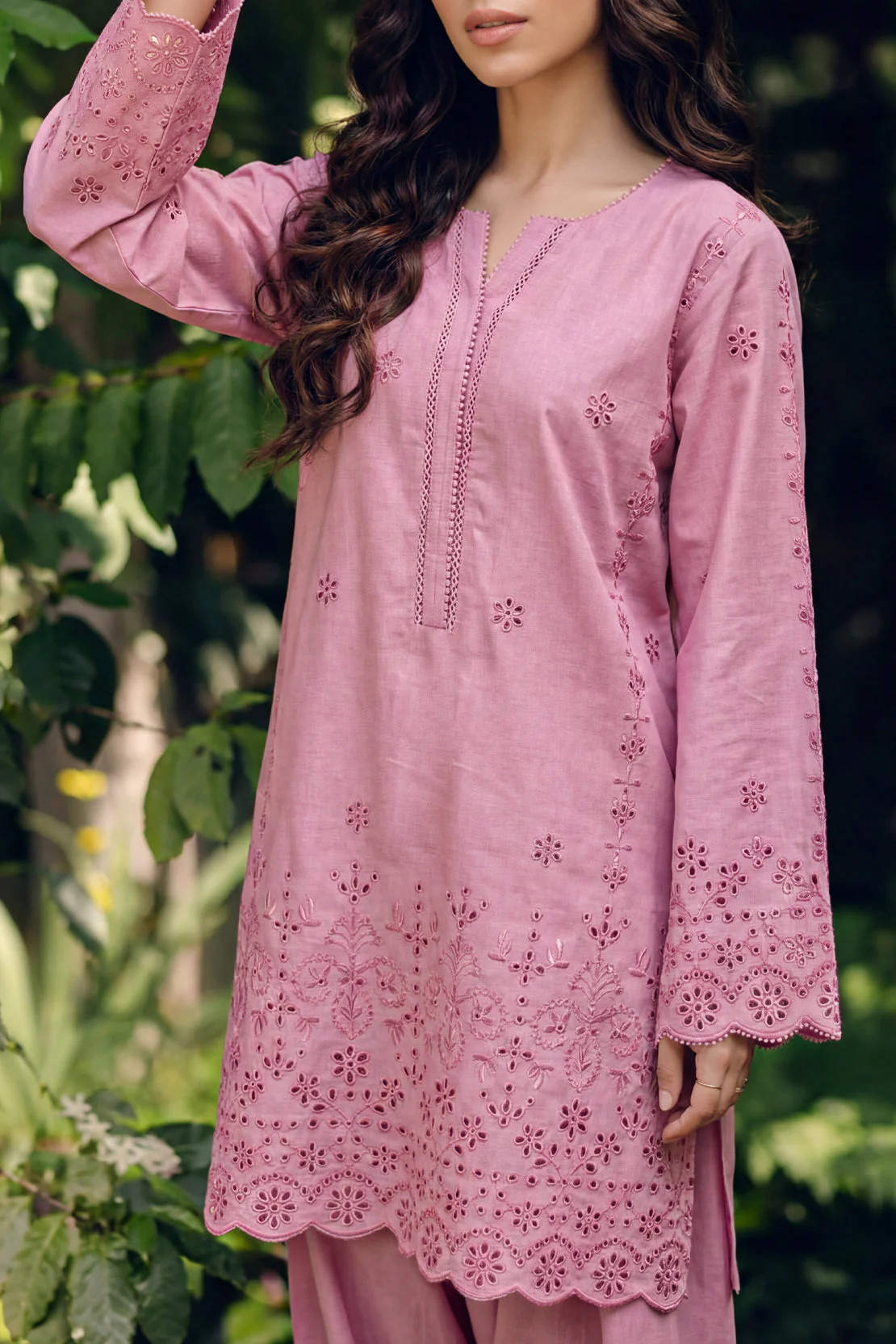 Solid Embroidered Lawn Stitched 2 Piece (Shirt/Trouser) - Image 2