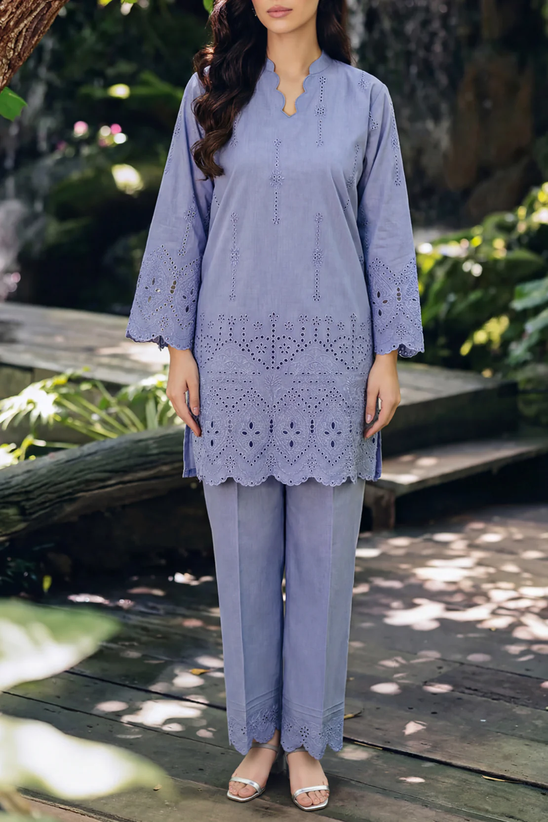 Solid Embroidered Lawn Stitched 2 Piece (Shirt/Trouser) - Image 3