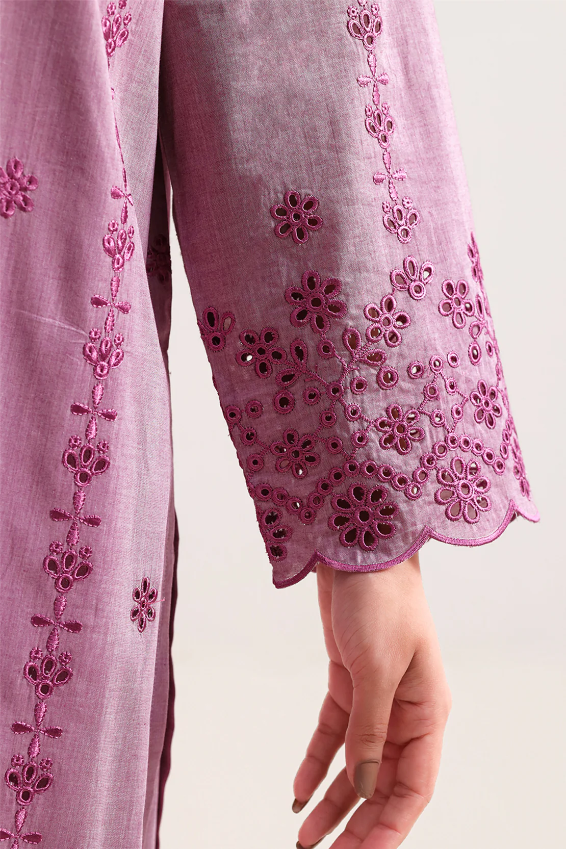 Solid Embroidered Lawn Stitched 2 Piece (Shirt/Trouser) - Image 5