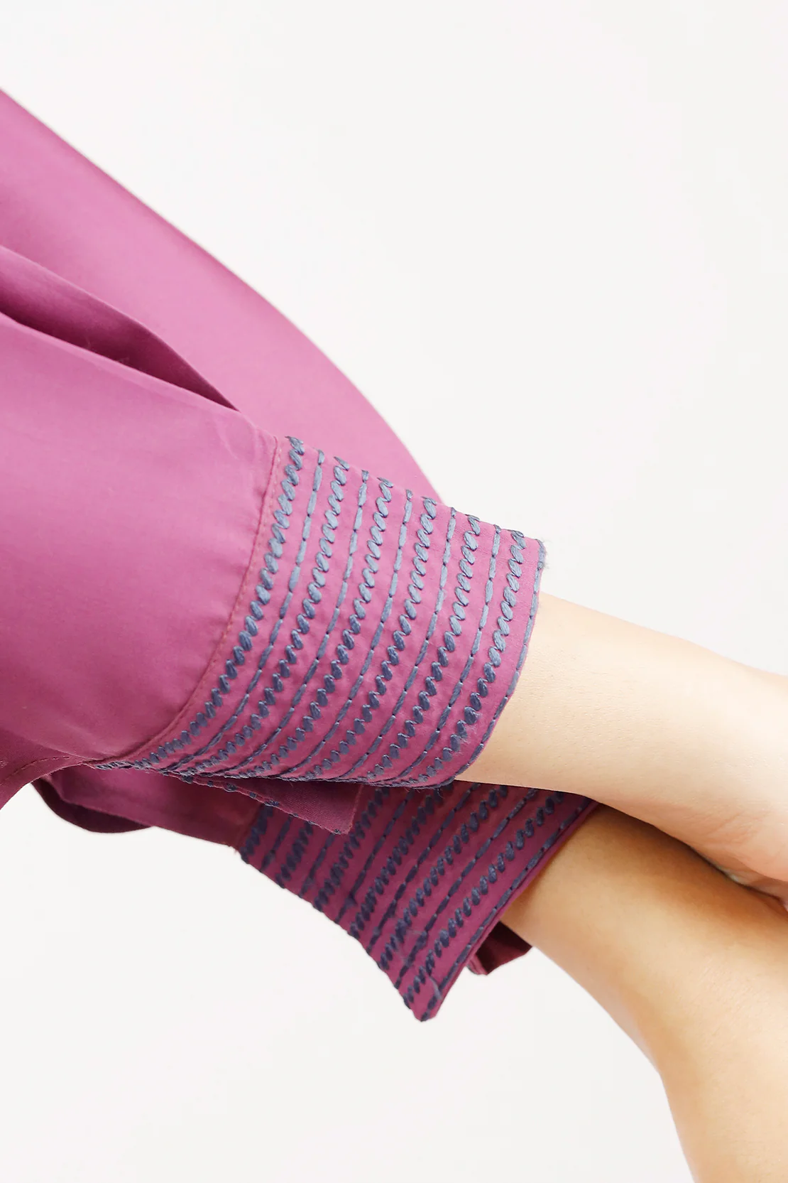 Solid Embroidered Polyester Stitched 2 Piece (Shirt/Trouser) - Image 5