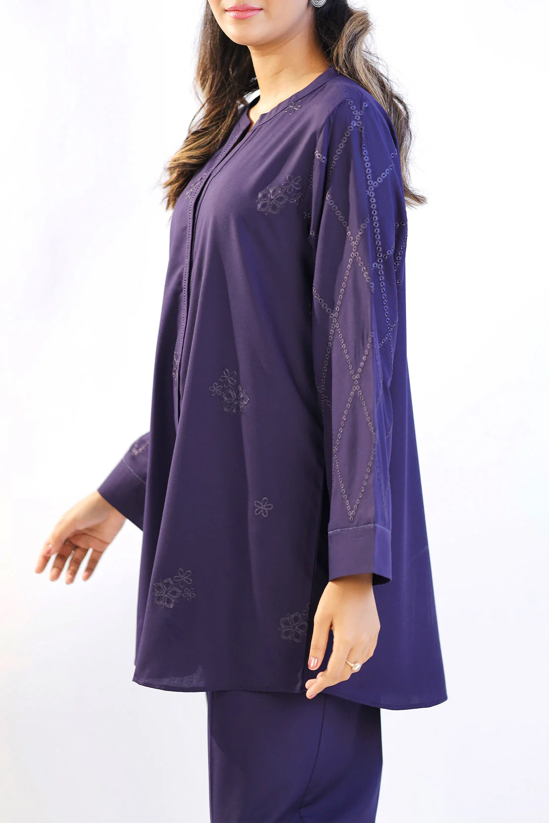 Solid Embroidered Polyester Stitched 2 Piece (Shirt/Trouser) - Image 4