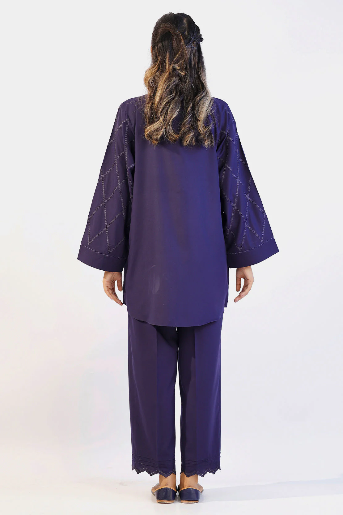Solid Embroidered Polyester Stitched 2 Piece (Shirt/Trouser) - Image 5