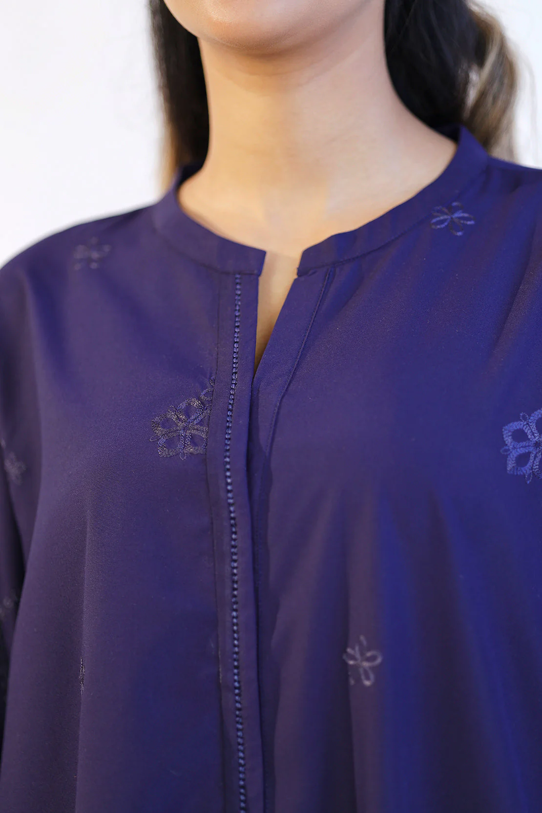 Solid Embroidered Polyester Stitched 2 Piece (Shirt/Trouser) - Image 6