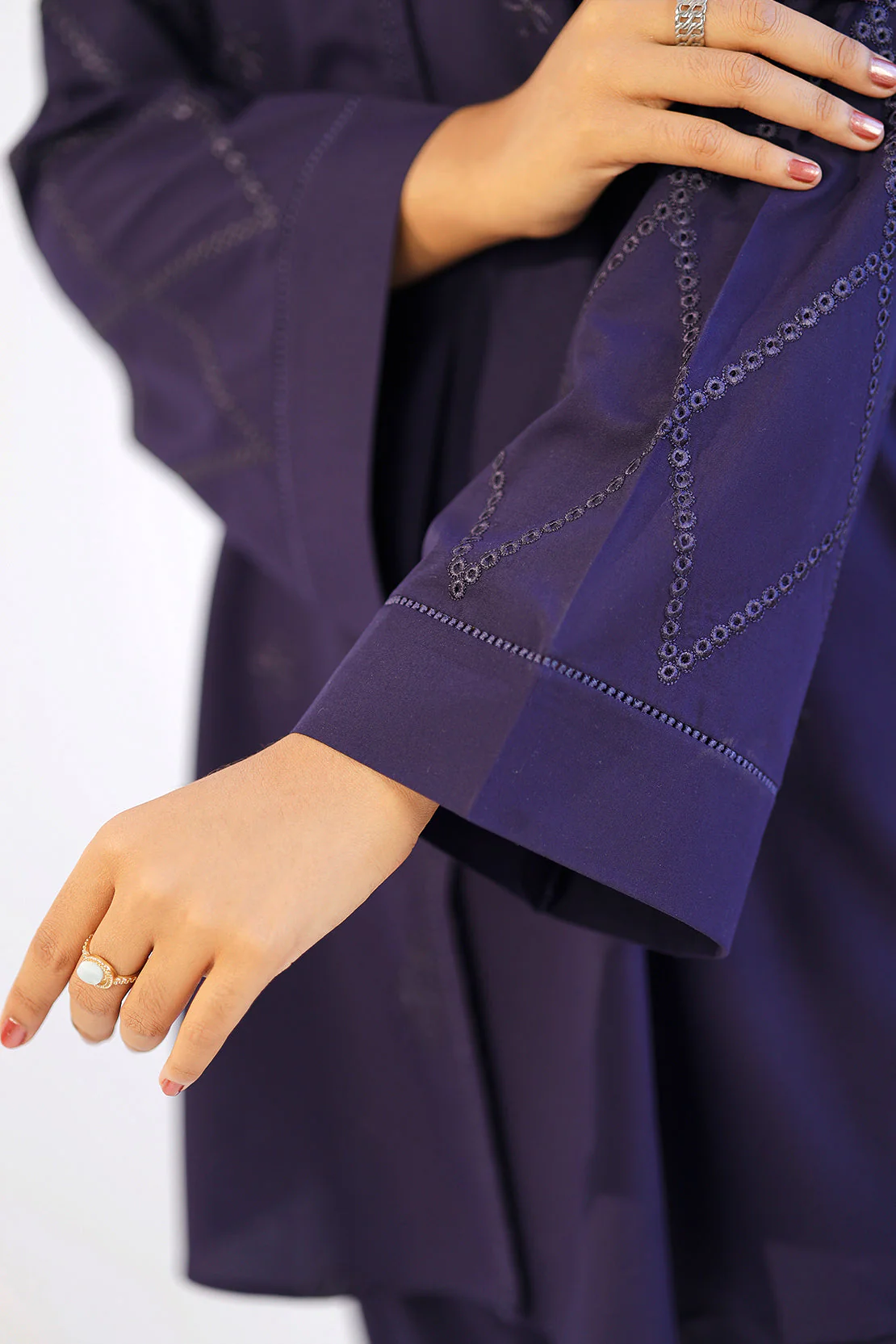 Solid Embroidered Polyester Stitched 2 Piece (Shirt/Trouser) - Image 7