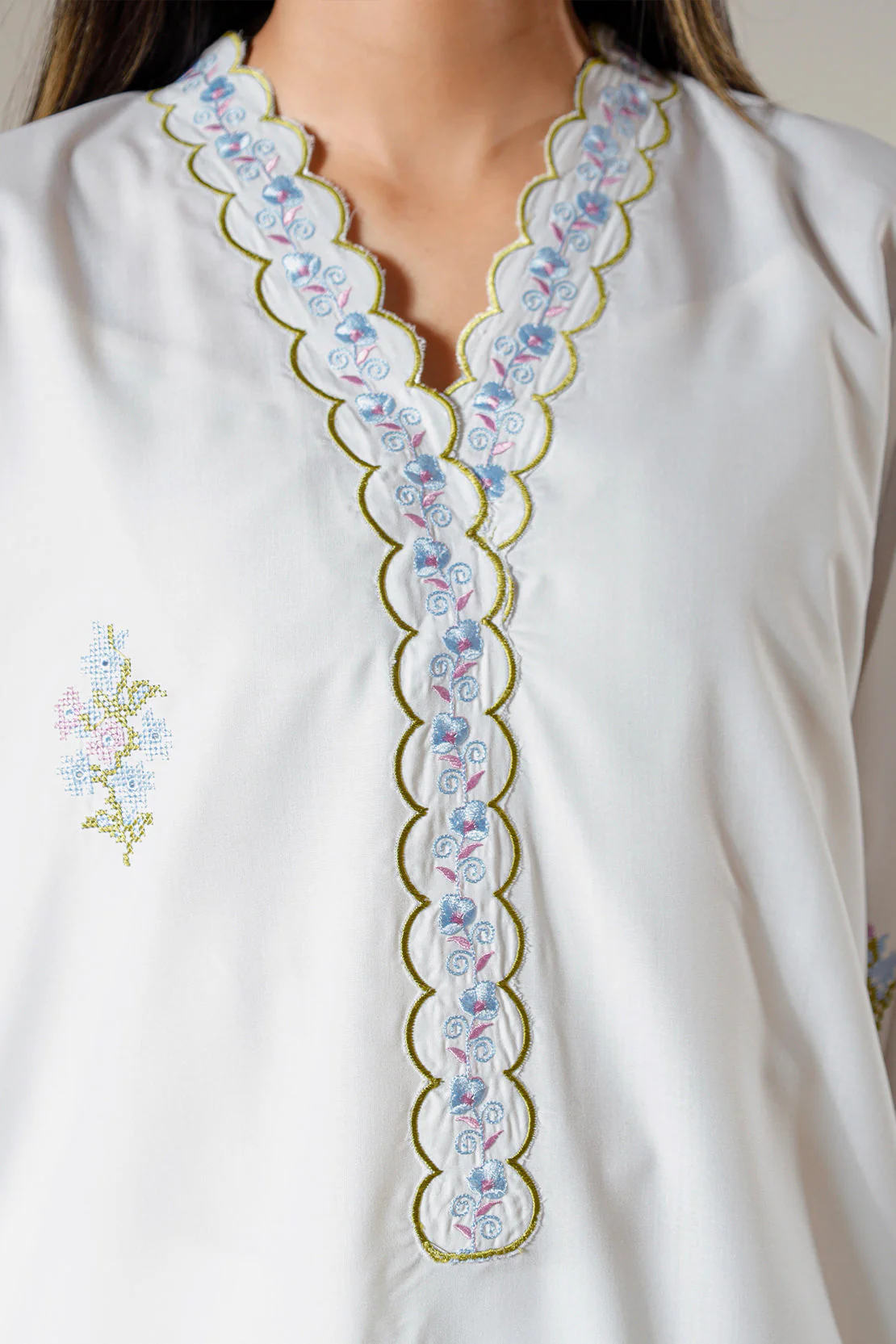Solid Embroidered Polyester Stitched 2 Piece (Shirt/Trouser) - Image 7