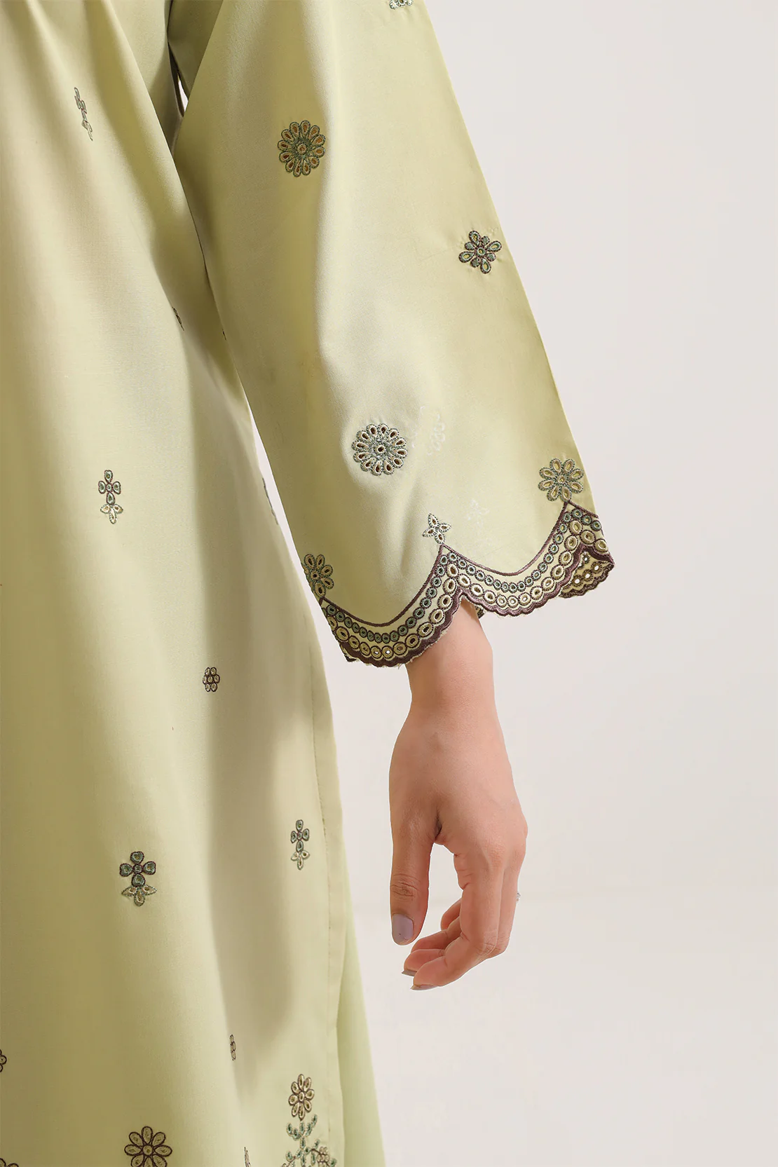 Solid Embroidered Polyester Stitched 2 Piece (Shirt/Trouser) - Image 4