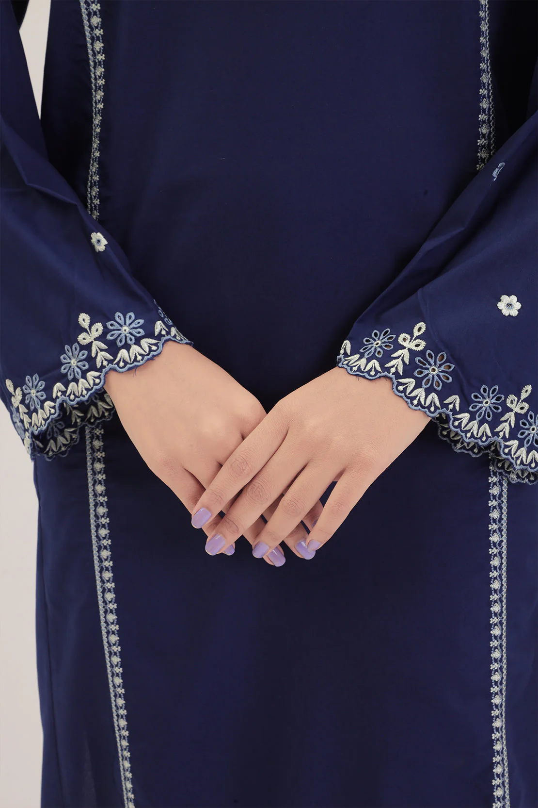 Solid Embroidered Polyester Stitched 2 Piece (Shirt/Trouser) - Image 3