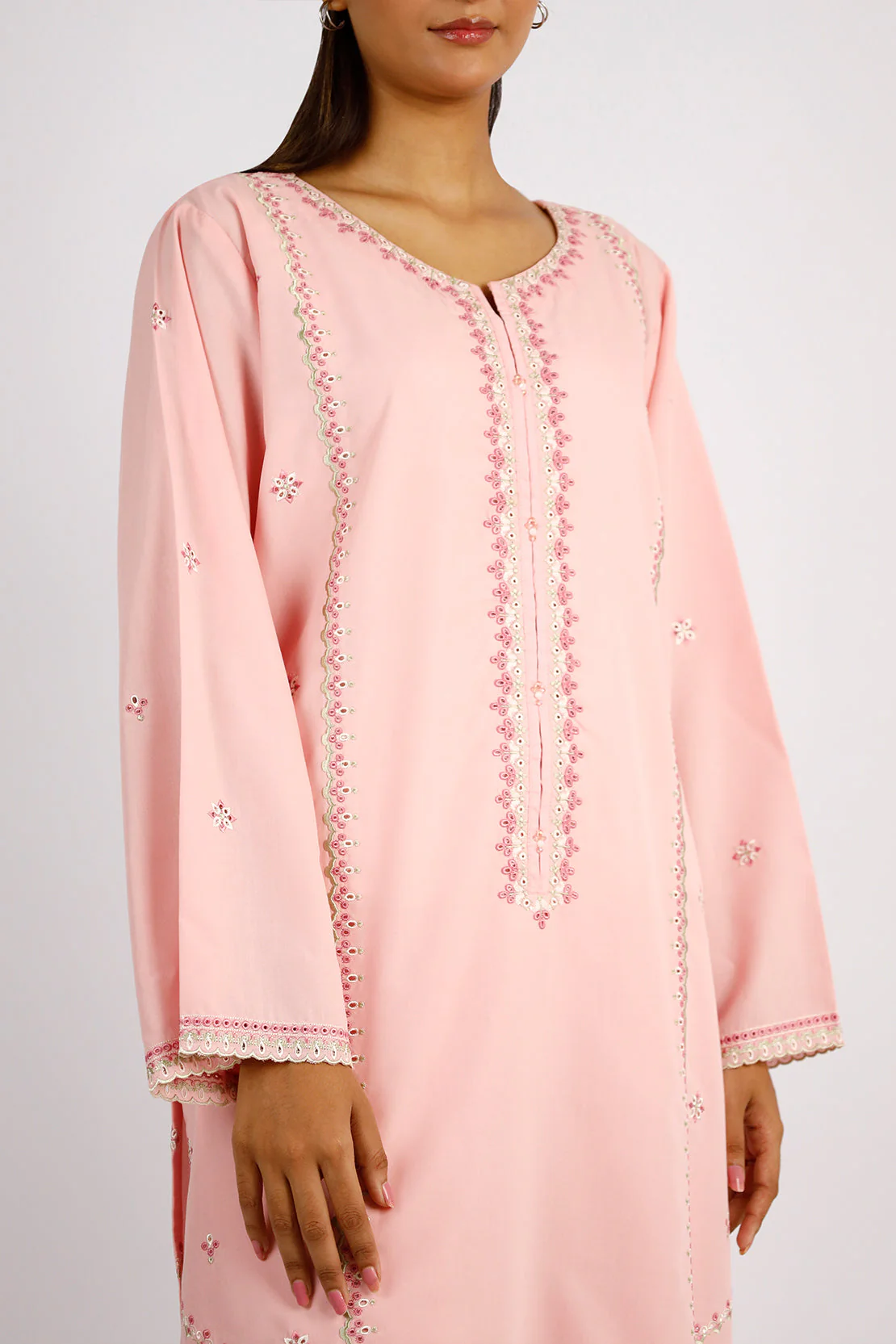 Solid Embroidered Polyester Stitched 2 Piece (Shirt/Trouser) - Image 3