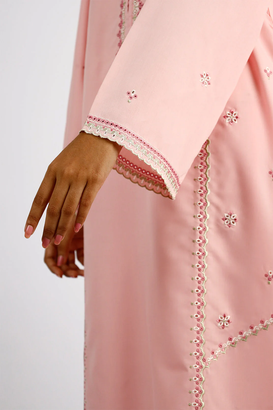 Solid Embroidered Polyester Stitched 2 Piece (Shirt/Trouser) - Image 5