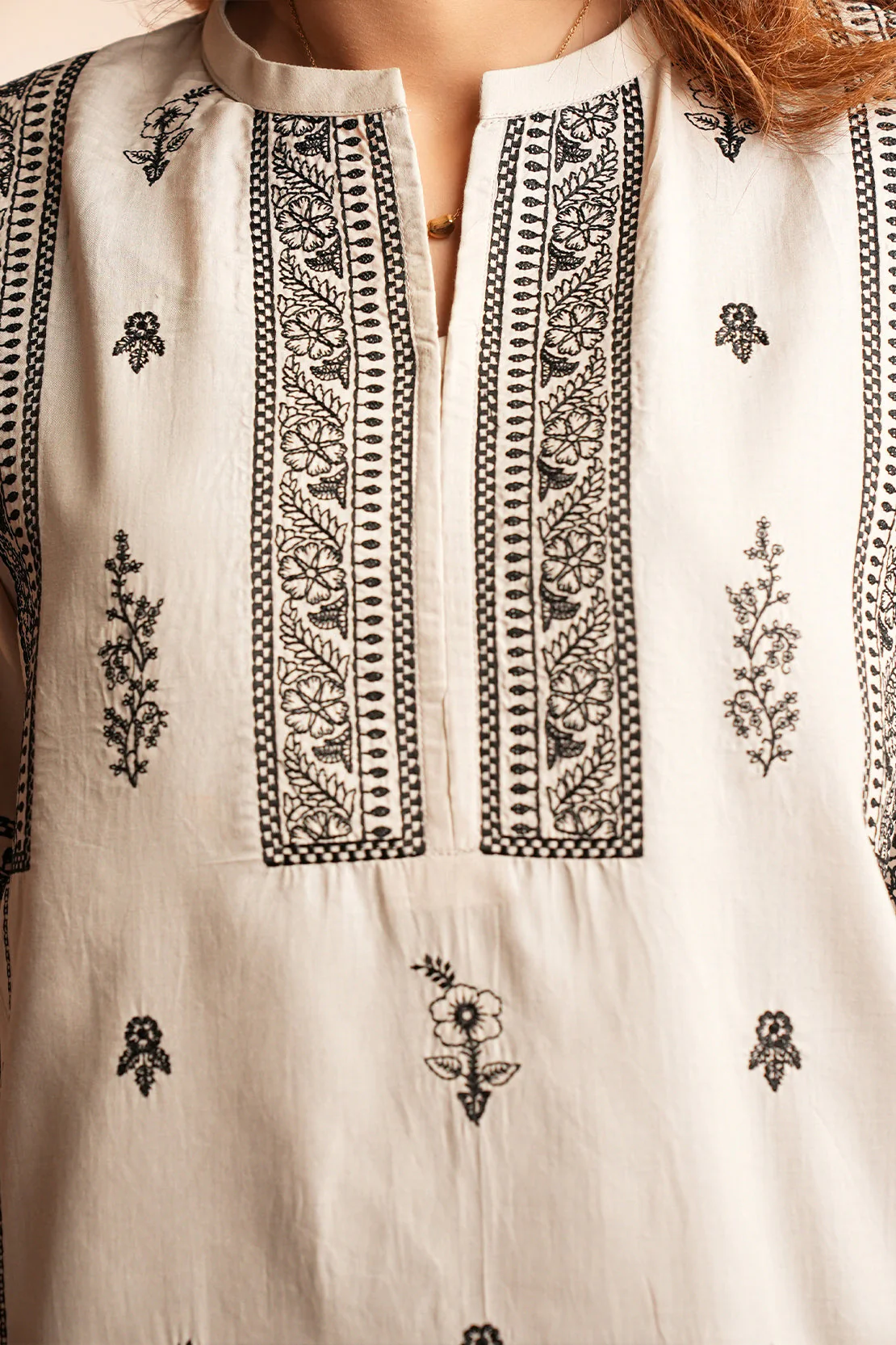 Solid Embroidered Polyester Stitched Shirt - Image 5