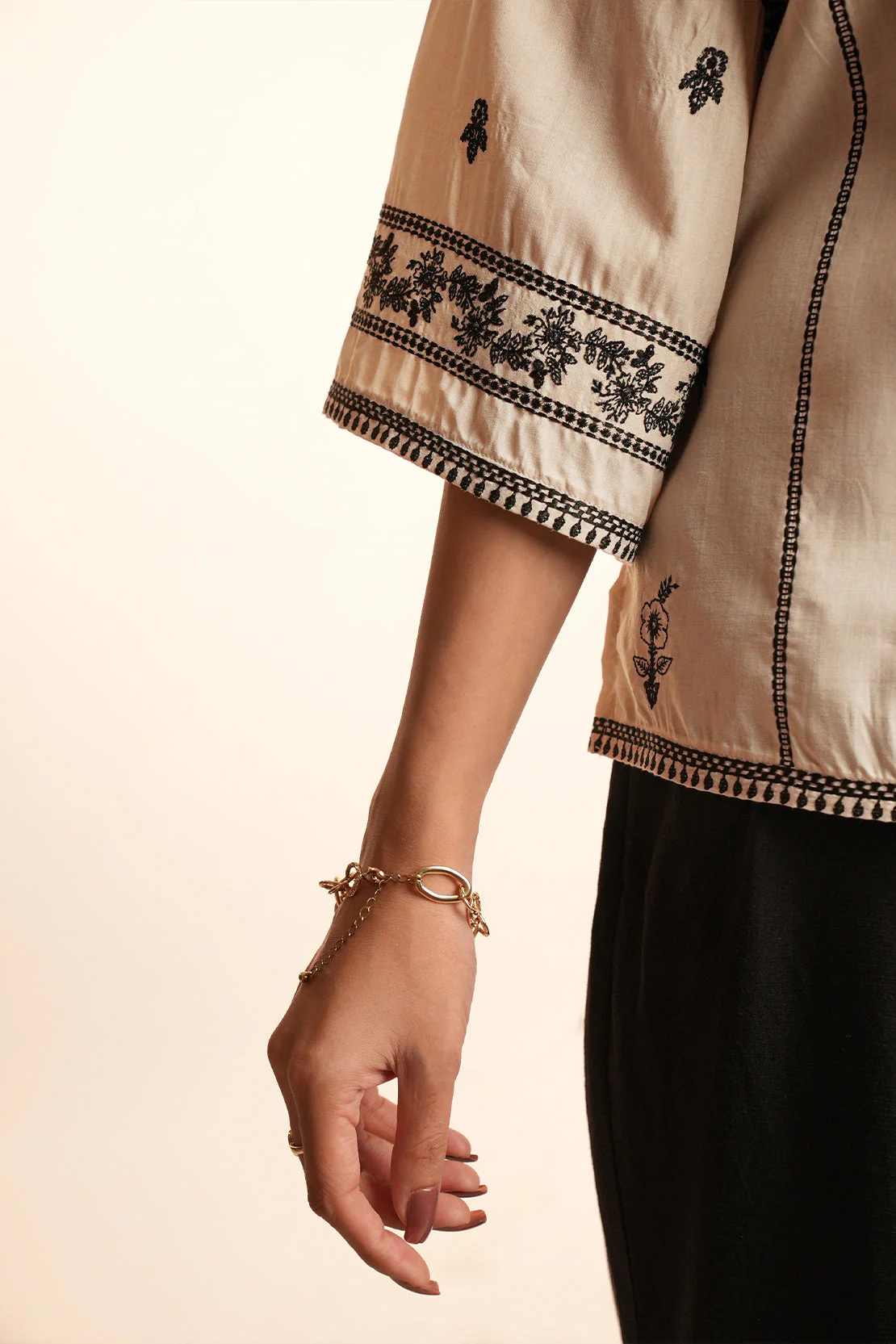 Solid Embroidered Polyester Stitched Shirt - Image 6