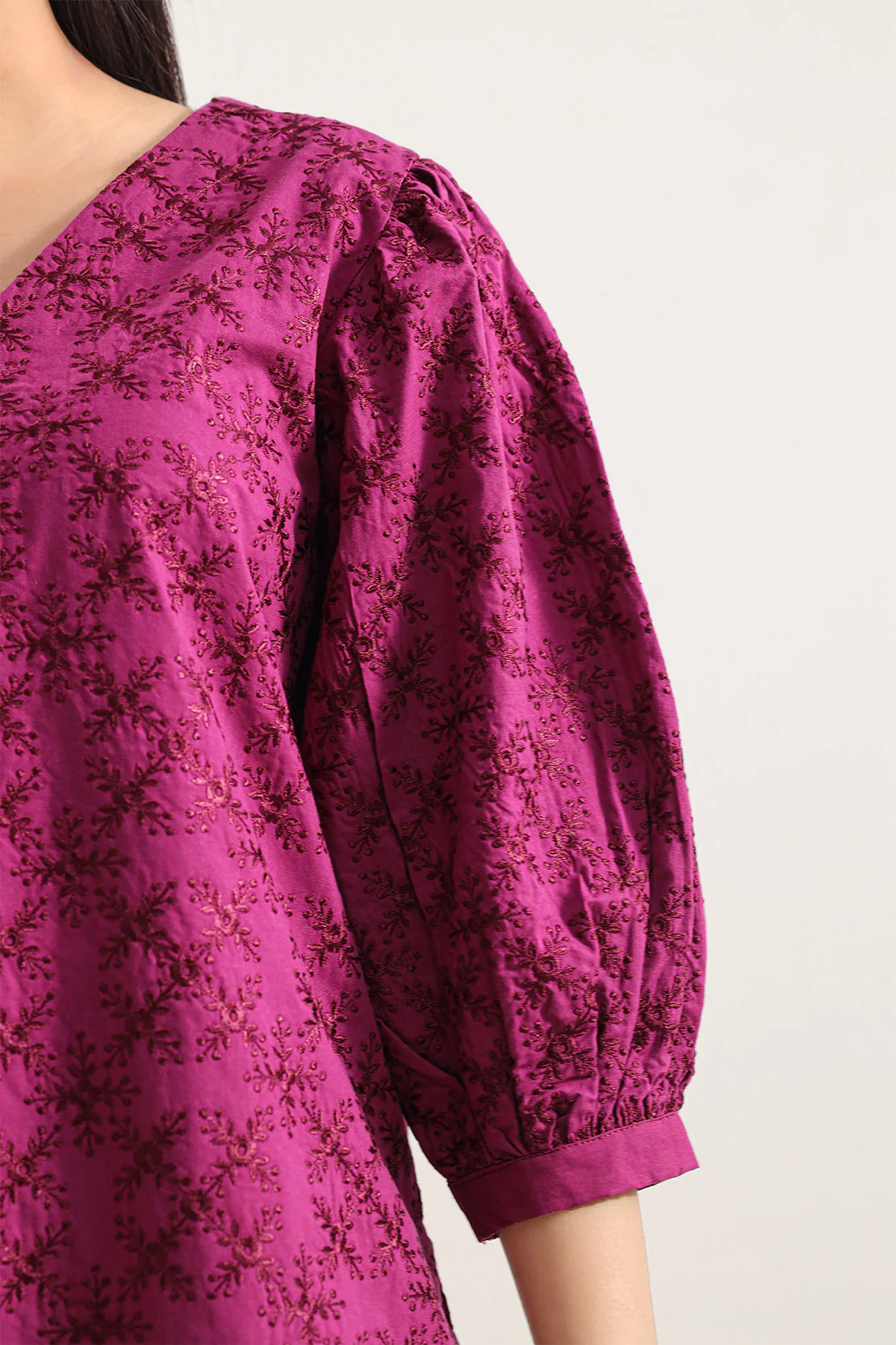 Solid Embroidered Poplin Stitched 2 piece (Shirt/Trouser) - Image 4