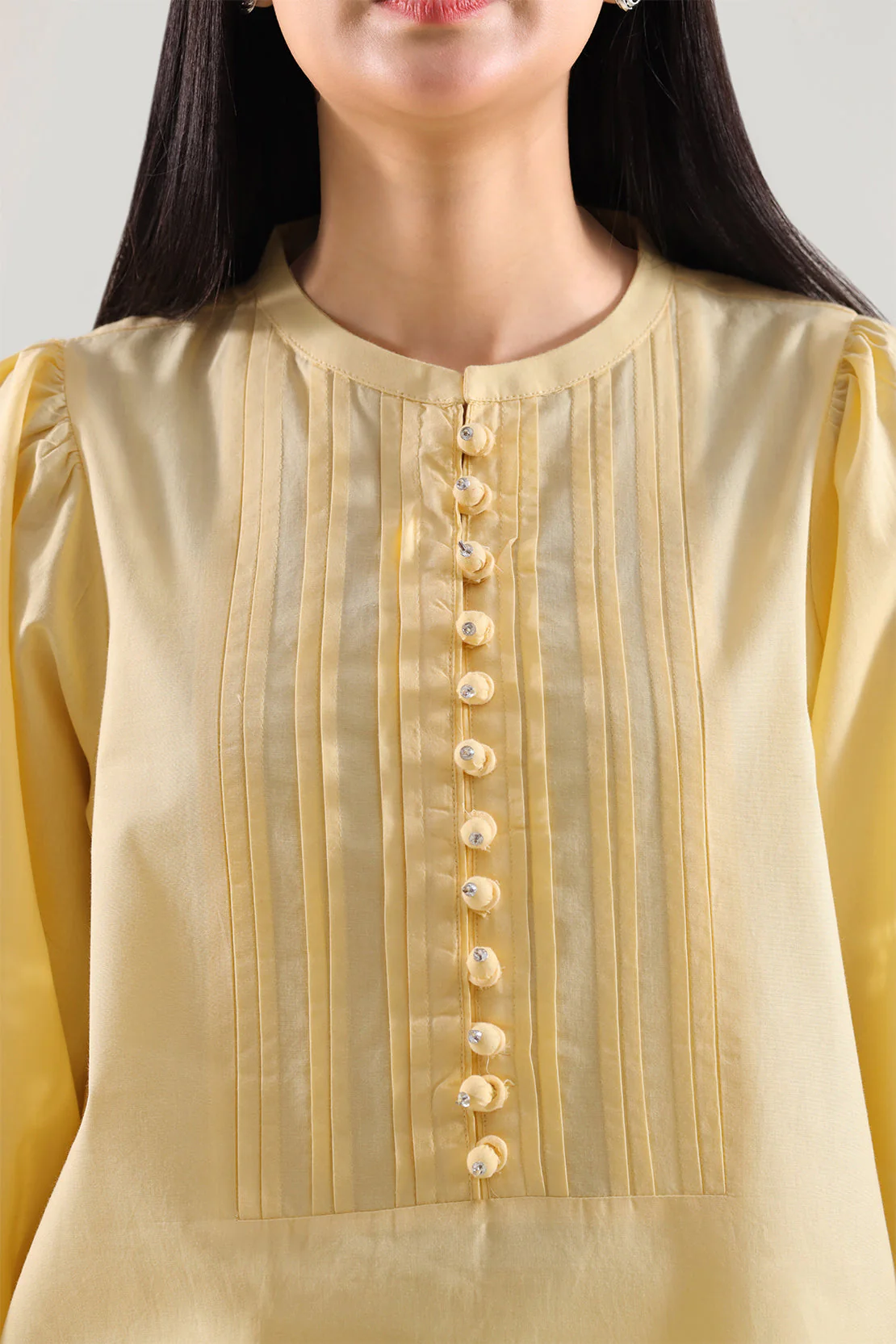 Solid Embroidered Poplin Stitched 2 piece (Shirt/Trouser) - Image 3