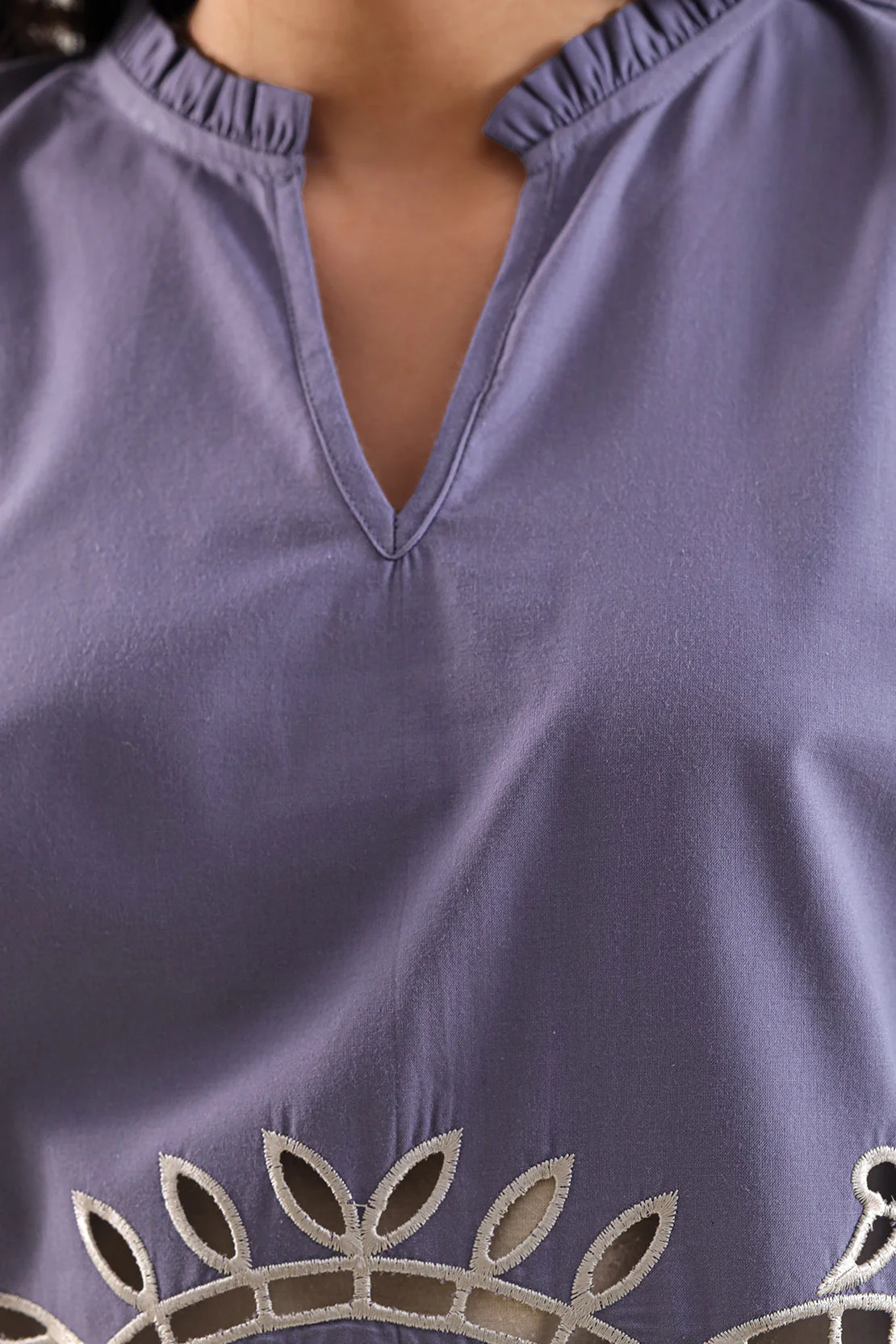Solid Embroidered Poplin Stitched 2 piece (Shirt/Trouser) - Image 3