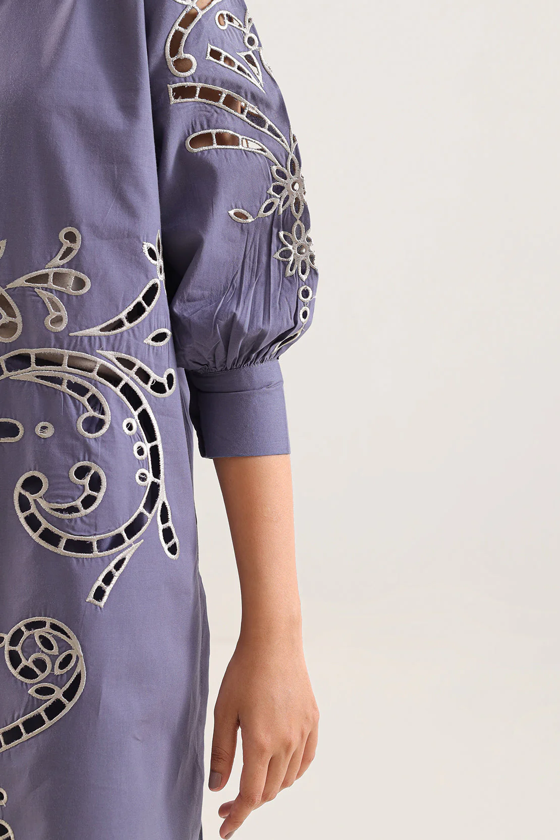 Solid Embroidered Poplin Stitched 2 piece (Shirt/Trouser) - Image 4