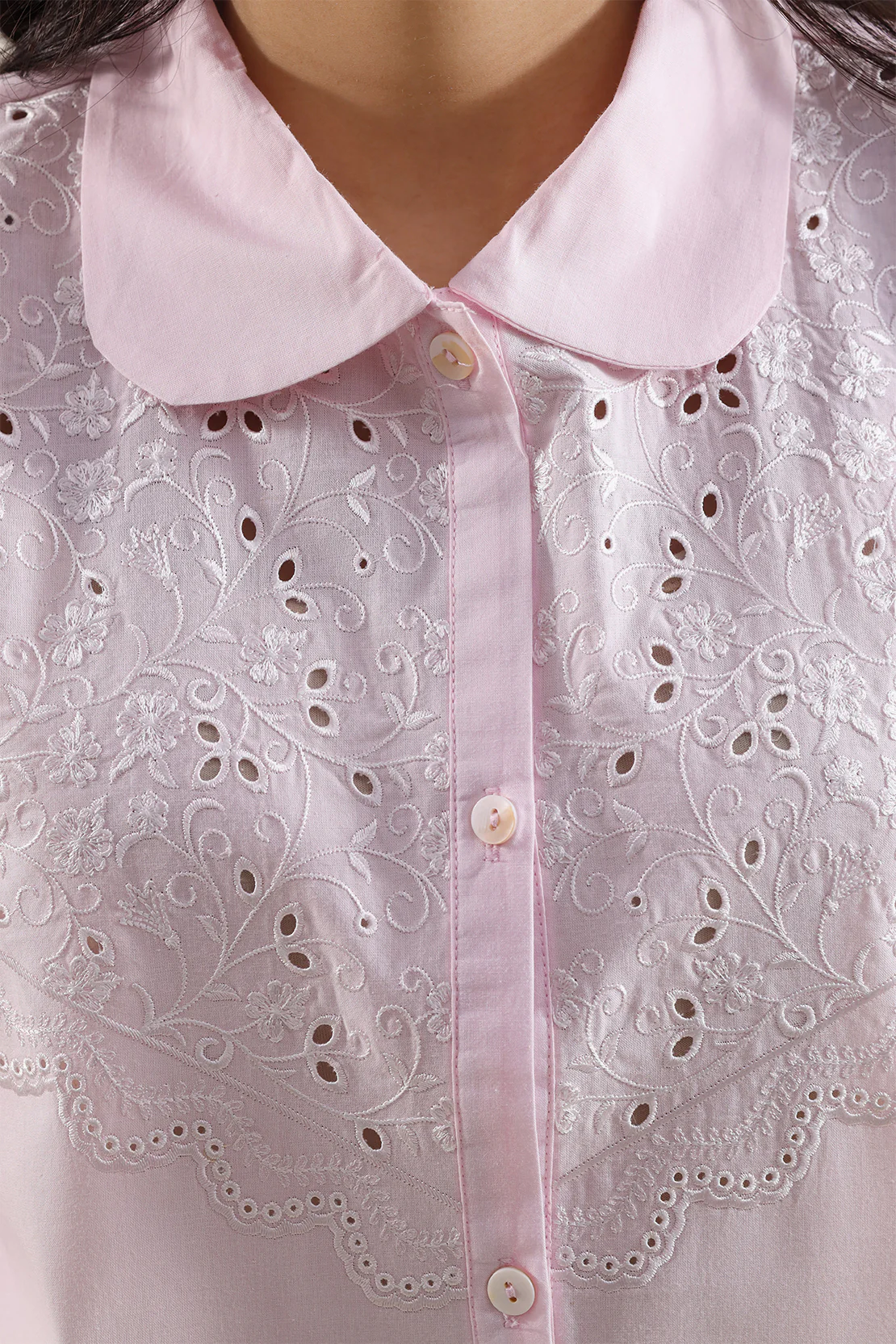 Solid Embroidered Poplin Stitched 2 piece (Shirt/Trouser) - Image 3