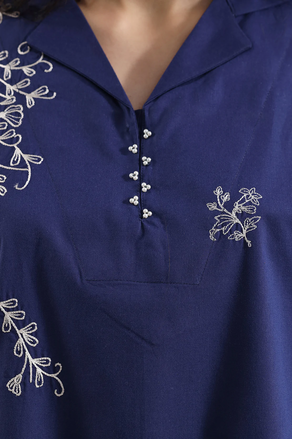 Solid Embroidered Poplin Stitched 2 piece (Shirt/Trouser) - Image 5