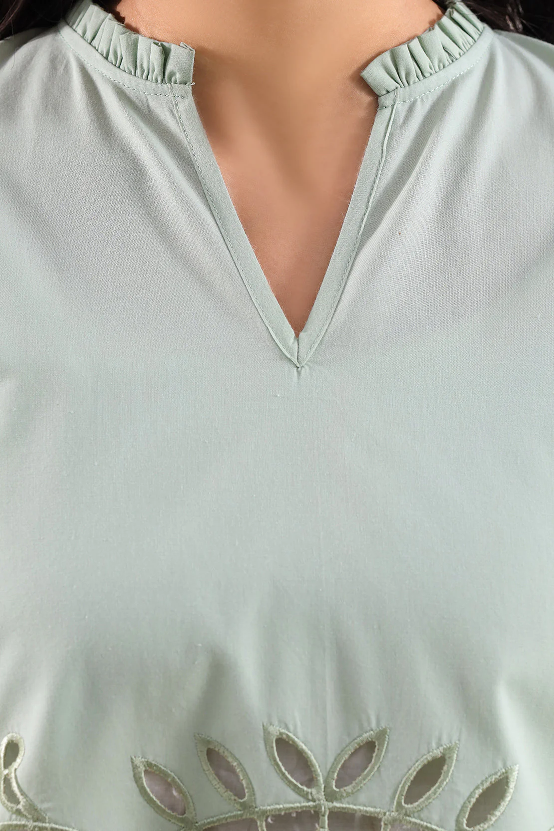 Solid Embroidered Poplin Stitched Shirt - Image 5