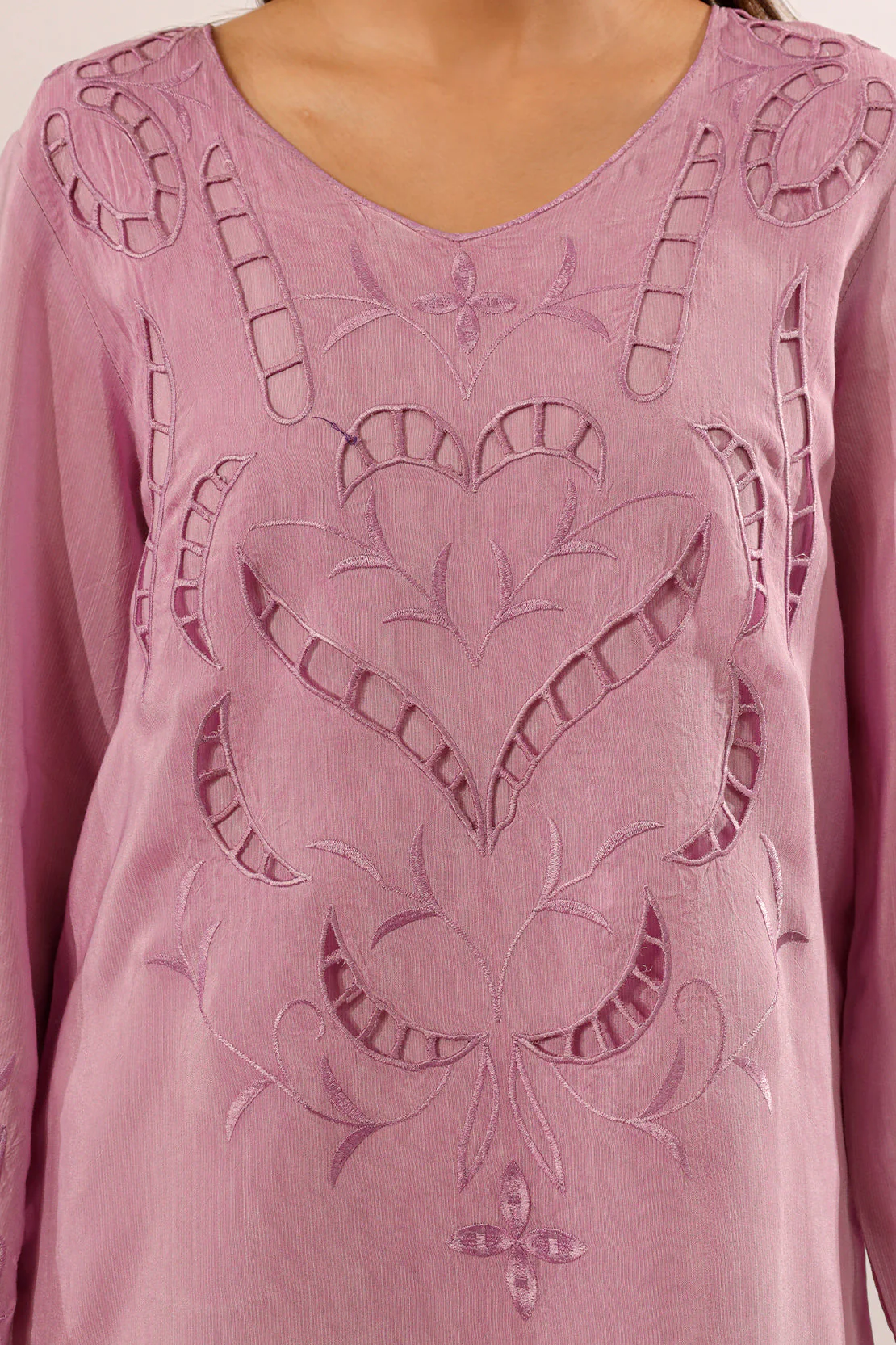 Solid Embroidered Raw Silk Stitched 2 piece Shirt Trouser - Image 6