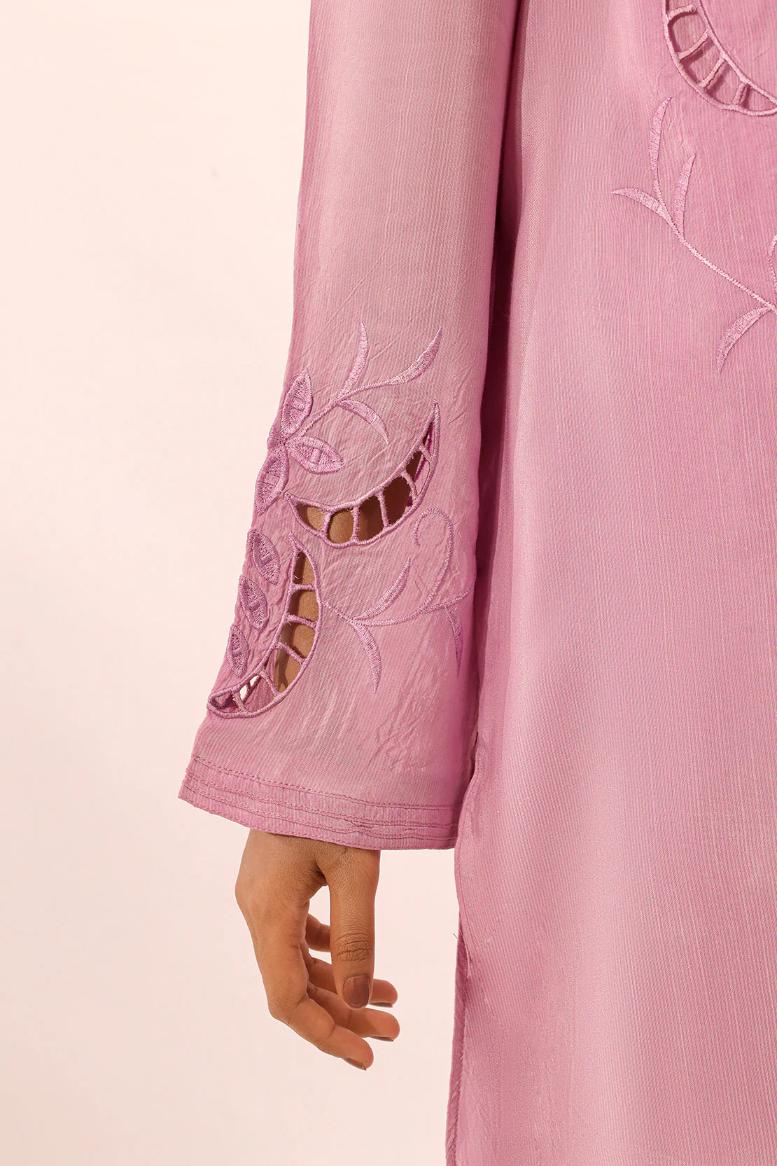 Solid Embroidered Raw Silk Stitched 2 piece Shirt Trouser - Image 7