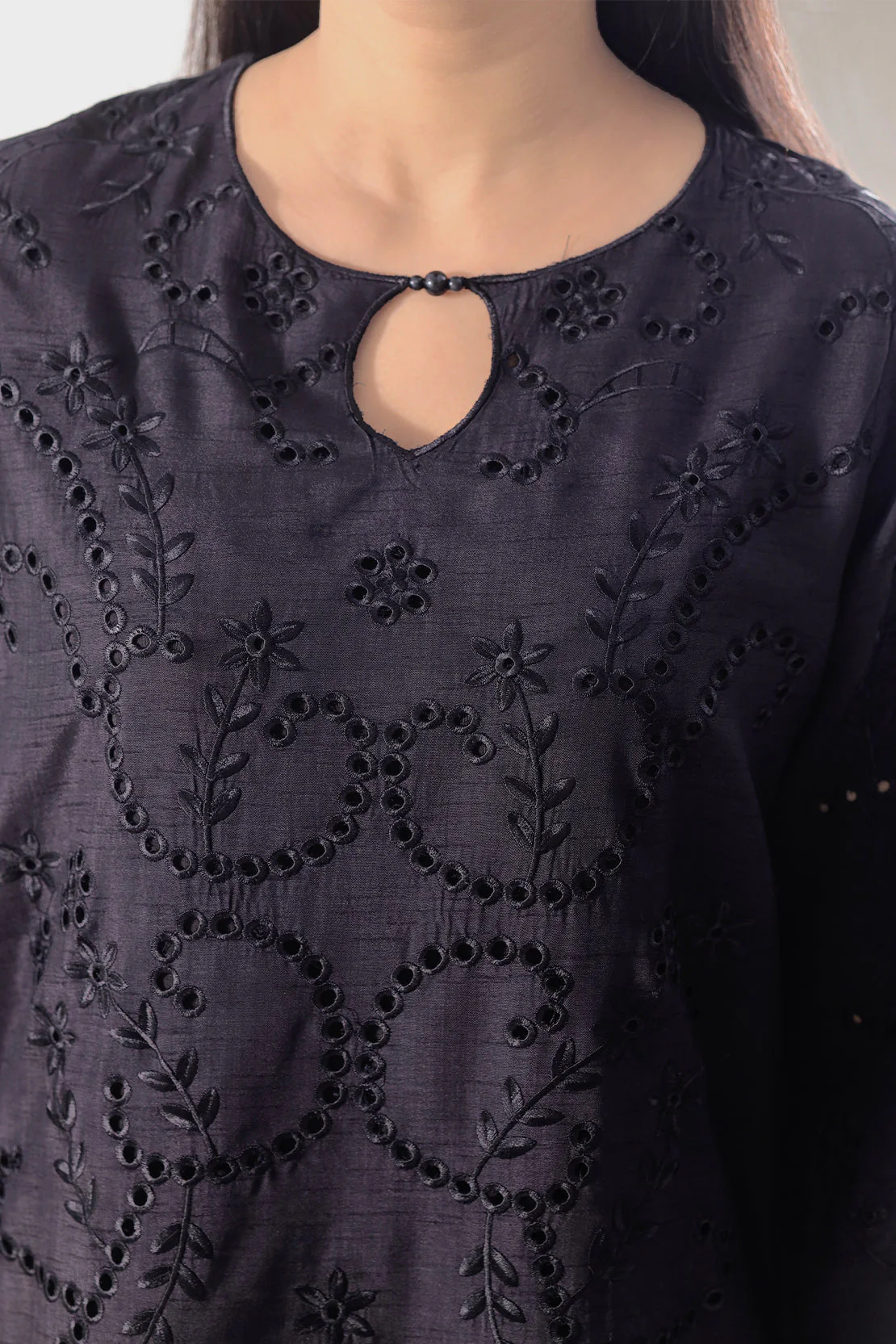 Solid Embroidered Raw Silk Stitched 2 piece Shirt Trouser - Image 4