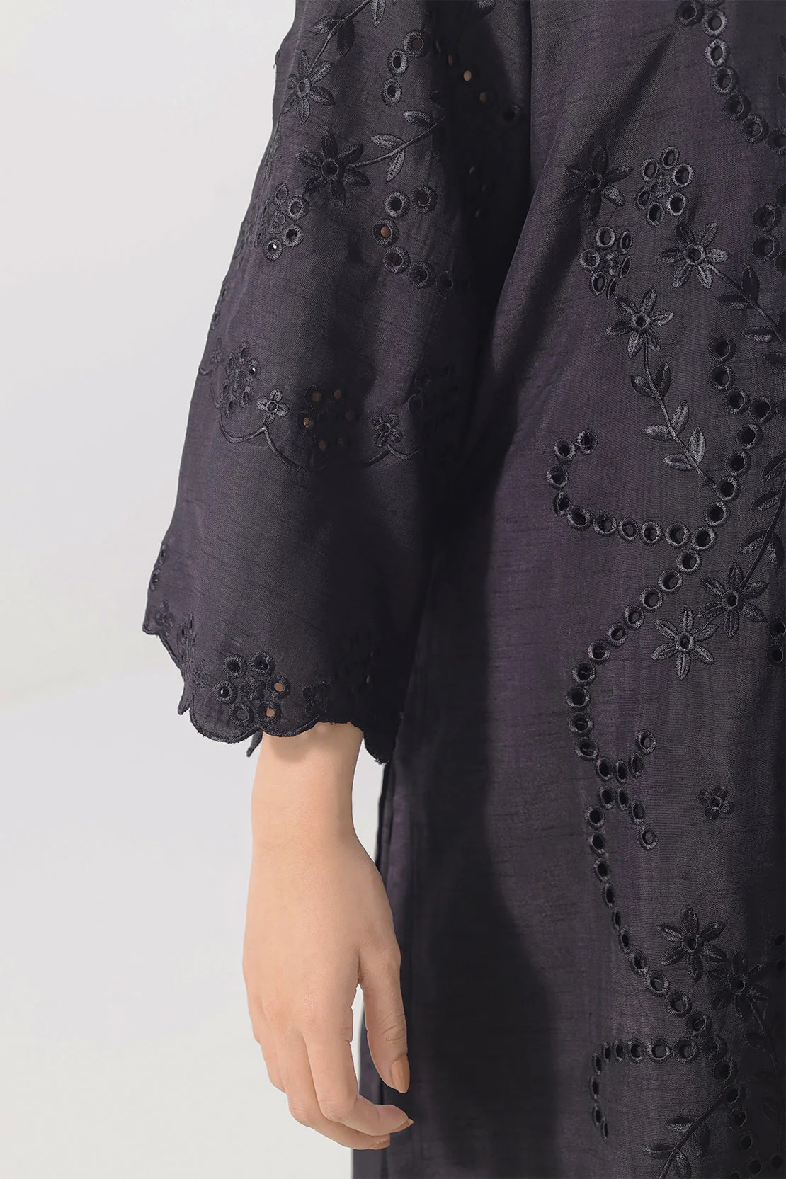 Solid Embroidered Raw Silk Stitched 2 piece Shirt Trouser - Image 5
