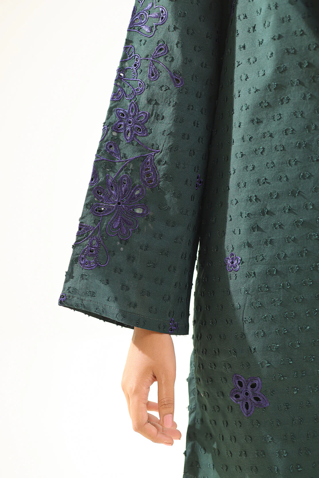 Solid Embroidered Reverse Jacquard Stitched 2 Piece (Shirt/Trouser) - Image 5