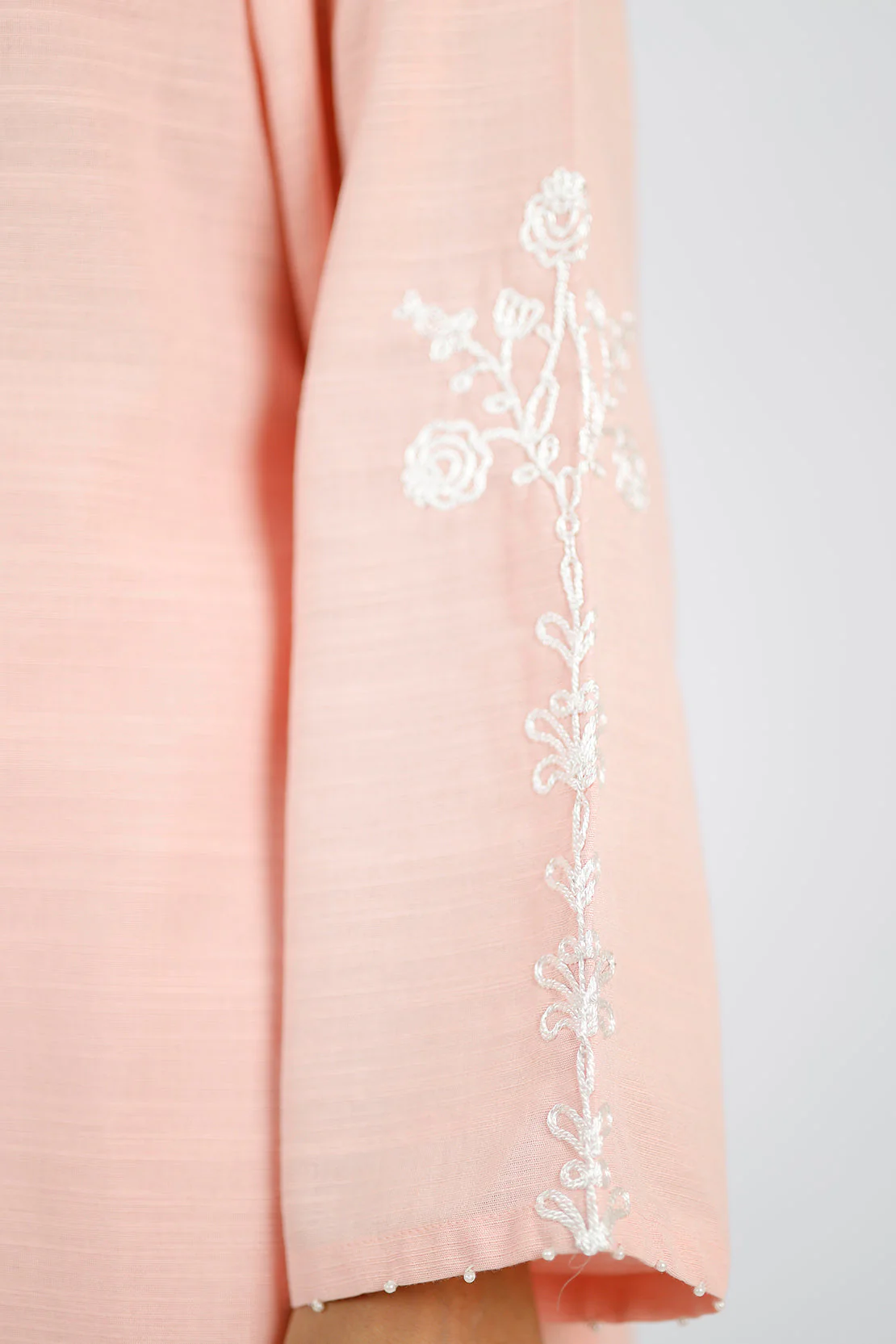 Solid Embroidered Slub Viscose Stitched 2 Piece (Shirt/Trouser) - Image 5