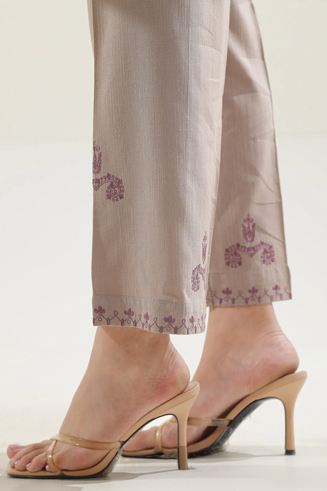 Solid Embroidered Slub Viscose Stitched 2 Piece (Shirt/Trouser) - Image 6
