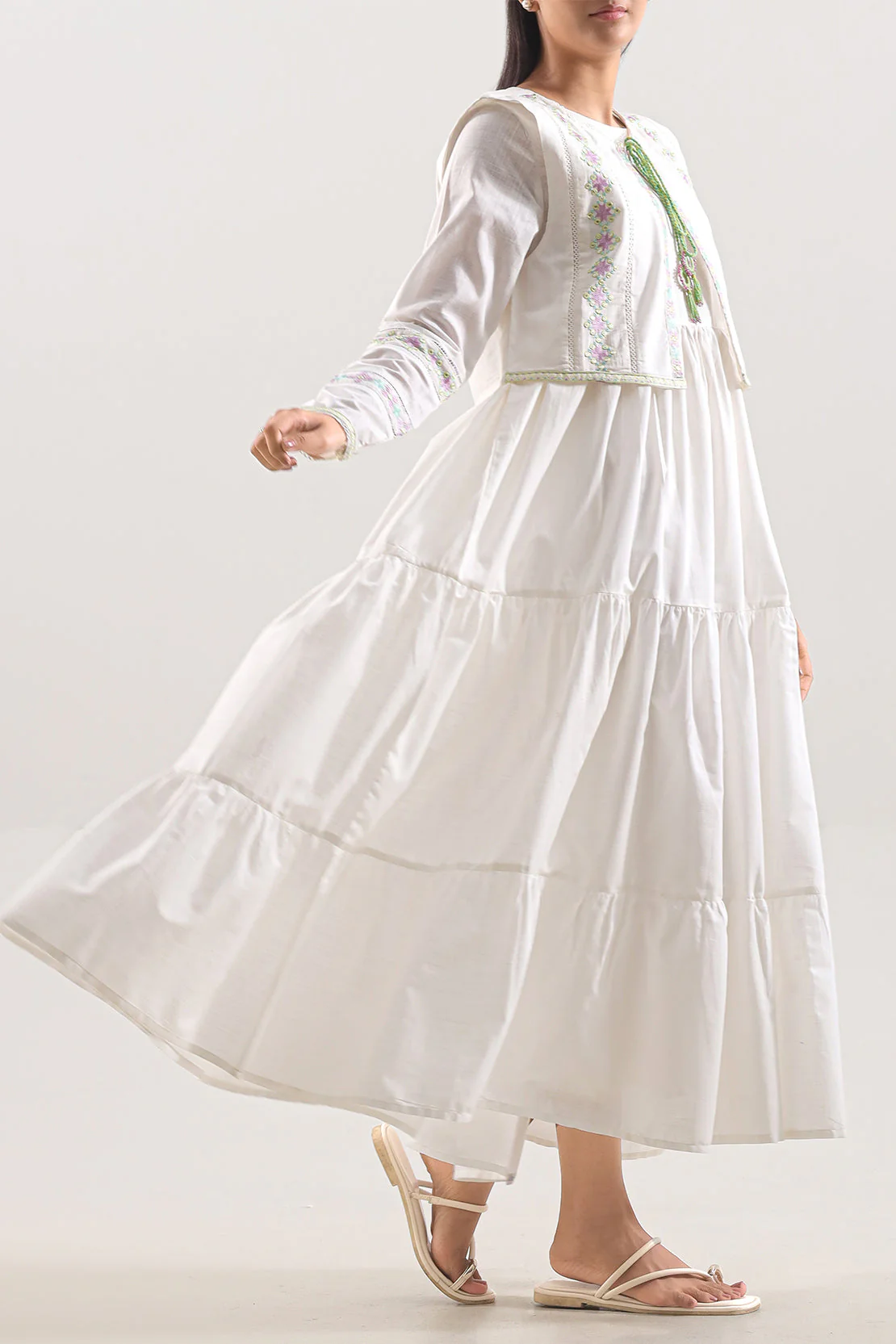 Solid Embroidered Soft Textured Stitched Shirt - Image 3