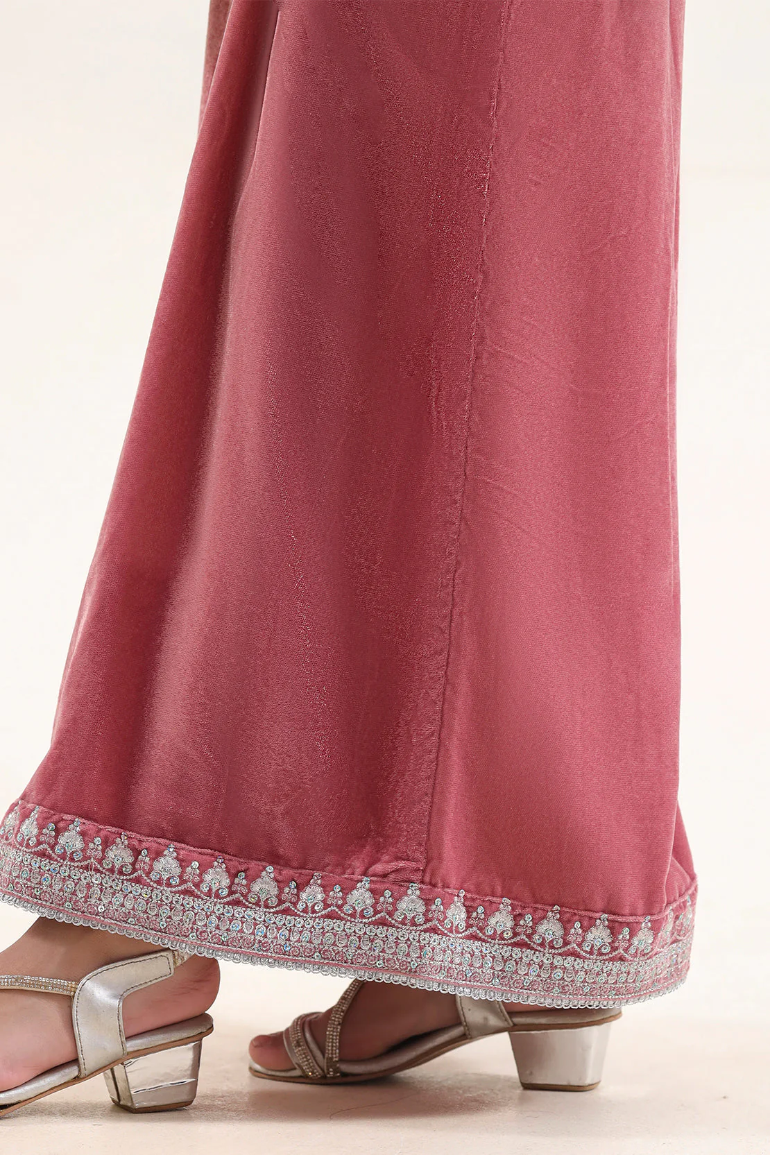 Solid Embroidered Velvet Stitched Shirt/trouser For Kids - Image 5