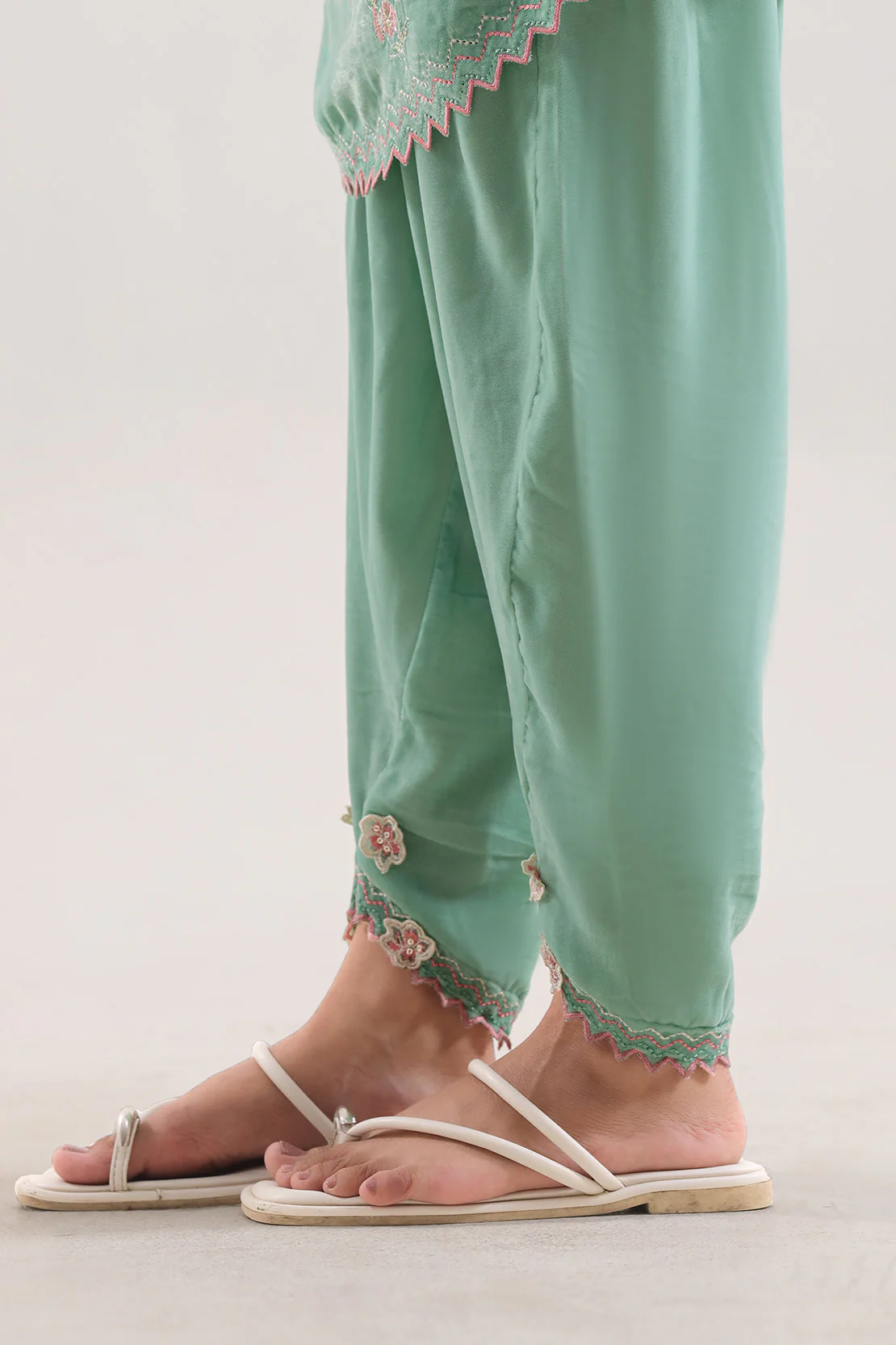 Solid Embroidered Velvet Stitched (Shirt/Trouser) - Image 4