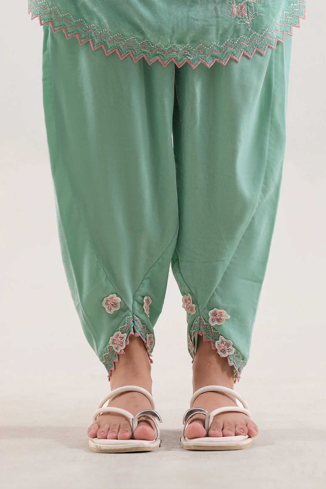 Solid Embroidered Velvet Stitched (Shirt/Trouser) - Image 5