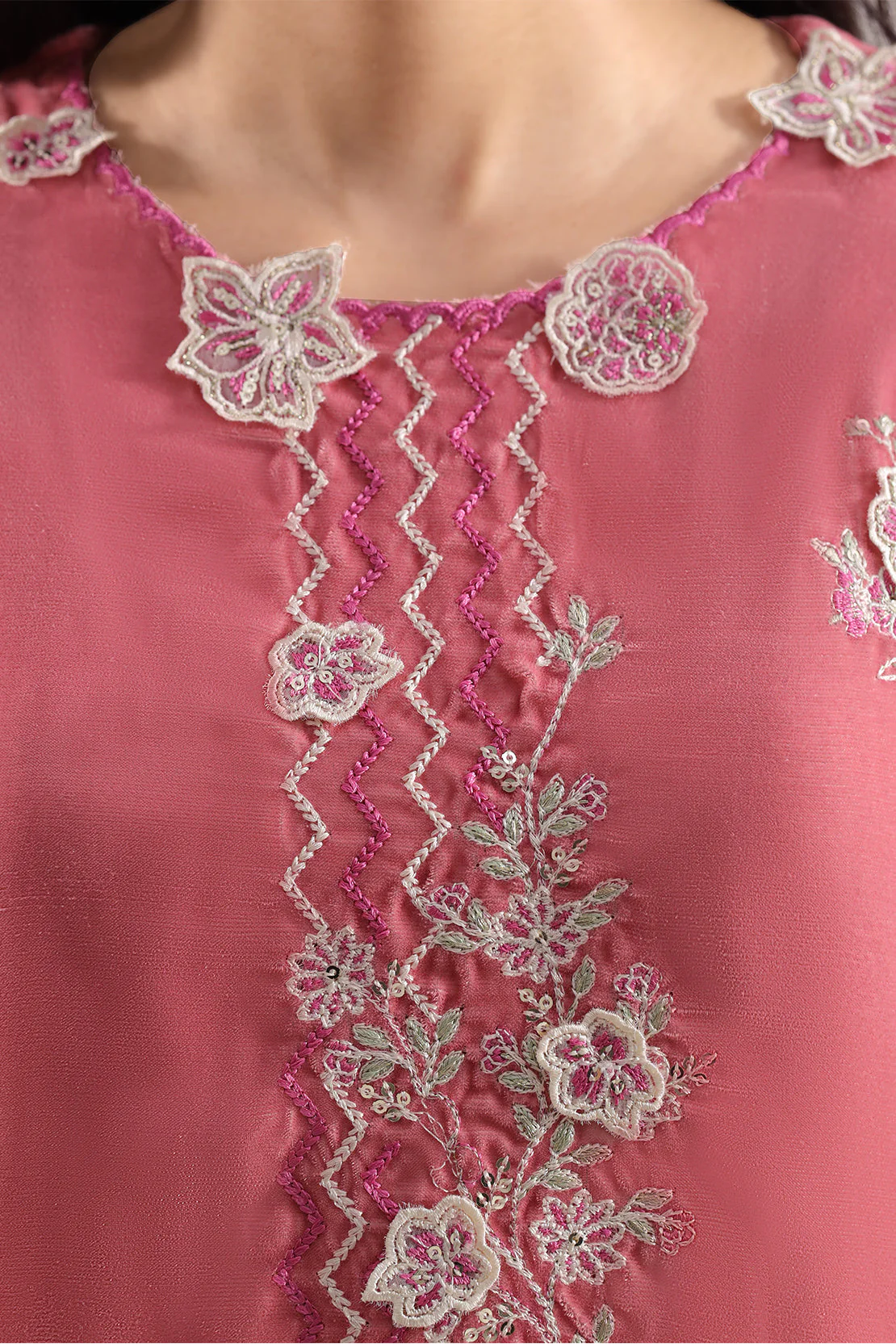 Solid Embroidered Velvet Stitched (Shirt/Trouser) - Image 3